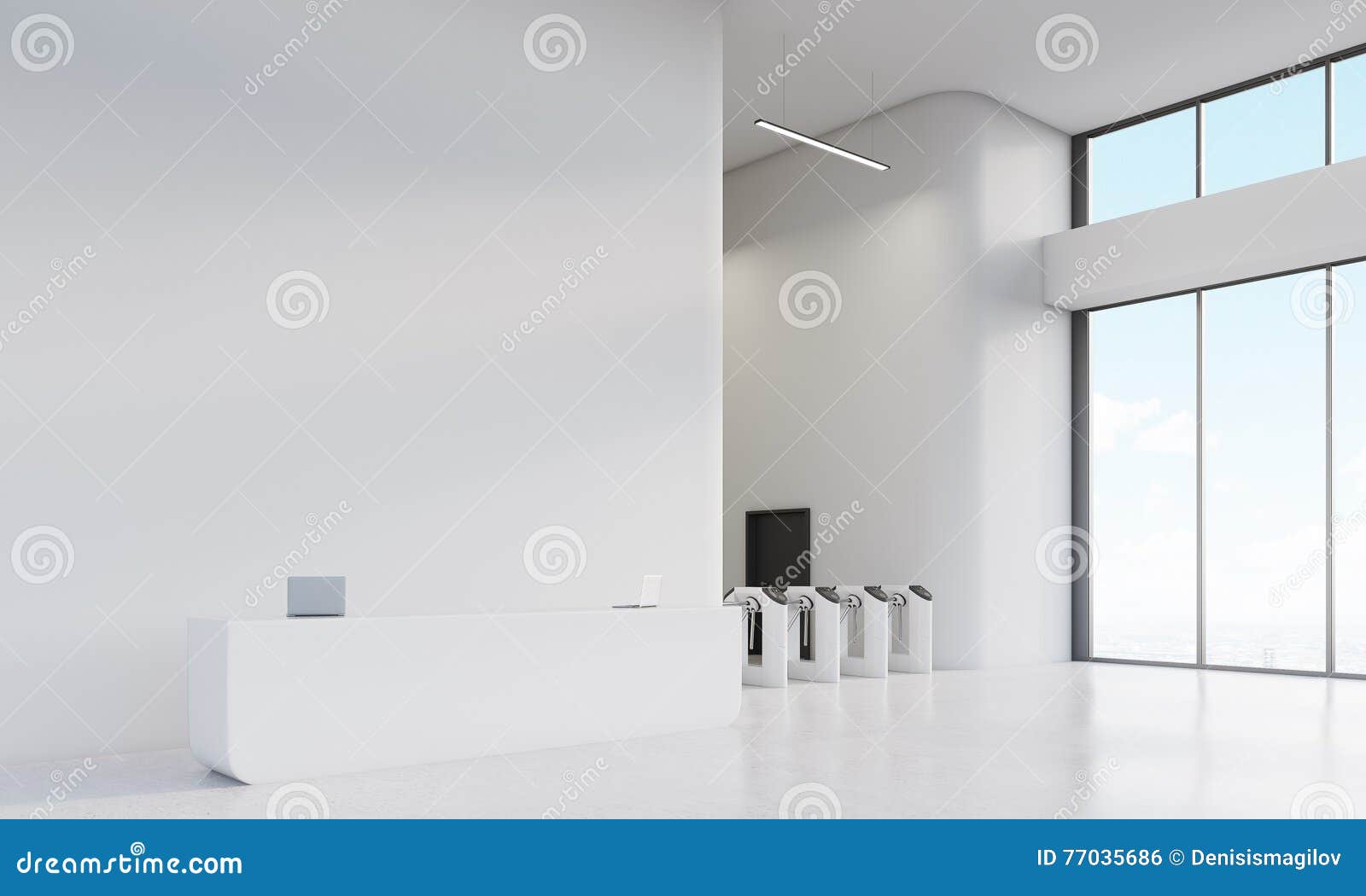 Advertising Agency Office With Turnstiles Stock Illustration