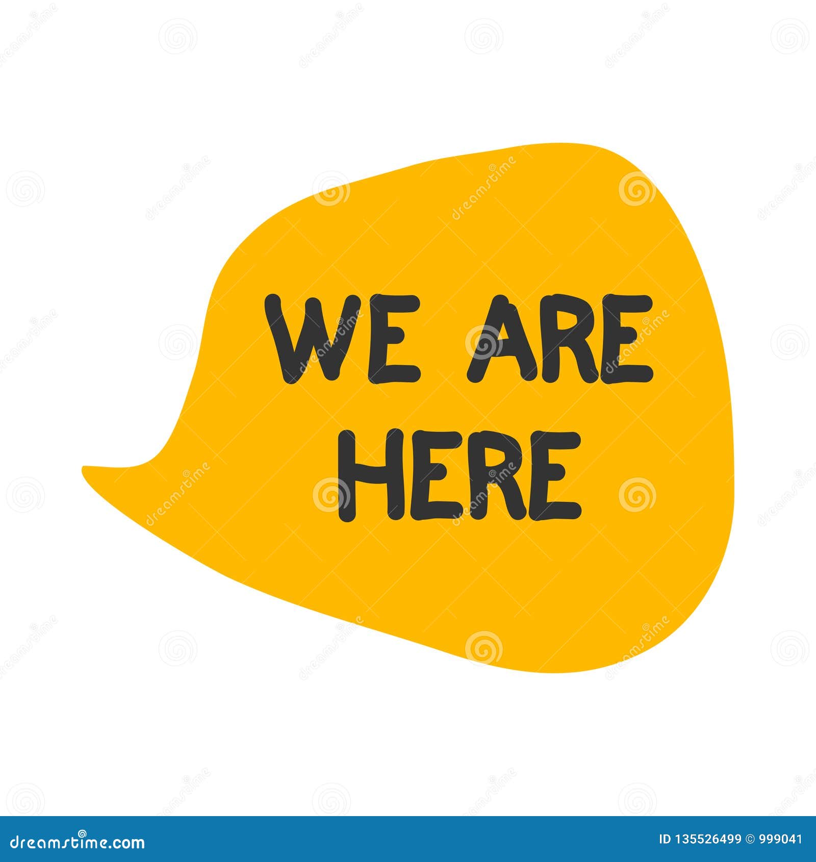 We Are Here Vector Illustration Stock Vector Illustration Of Yellow Offer 135526499