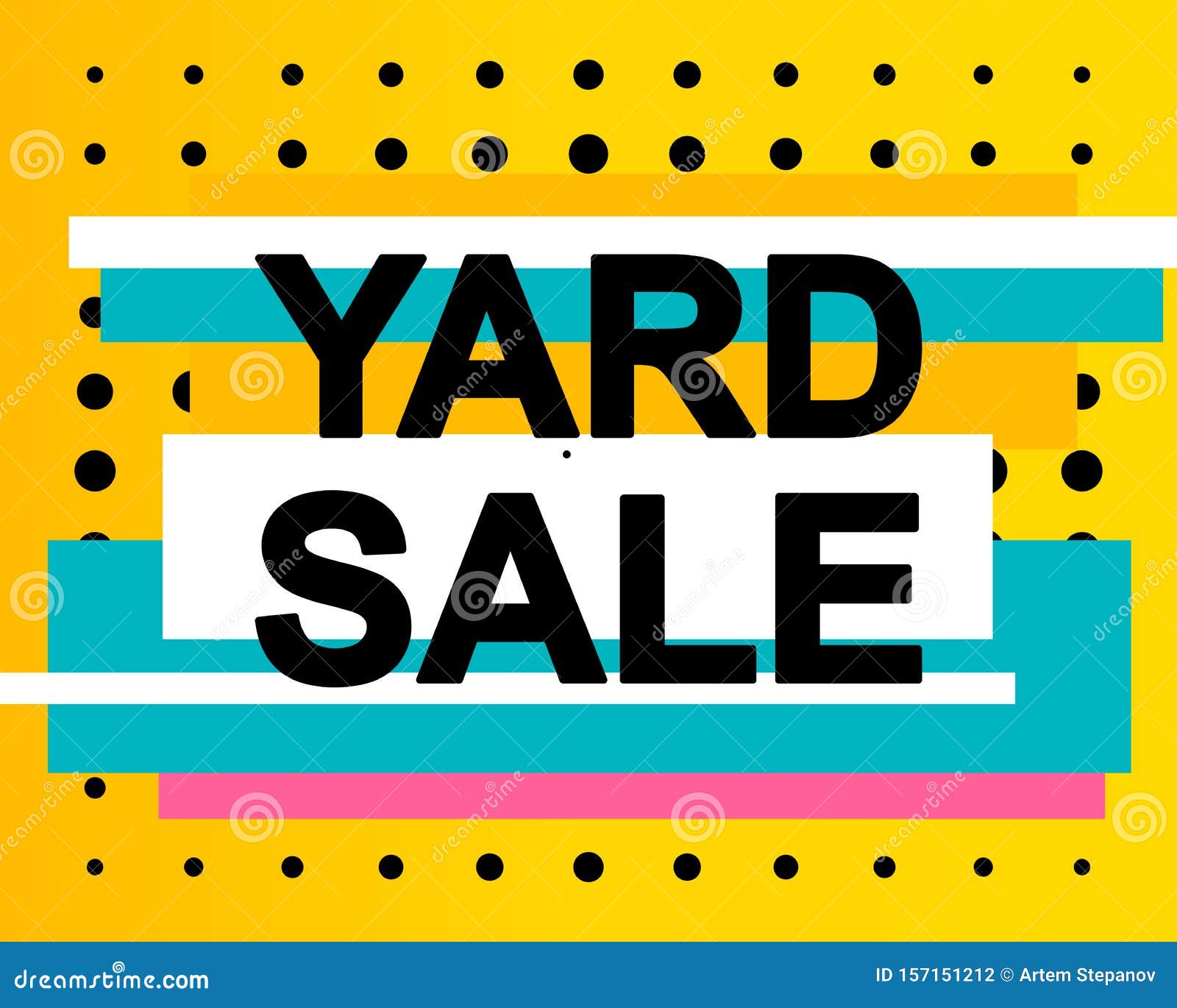 Advertising Banner or Poster with YARD SALE Text Stock Vector Throughout Yard Sale Flyer Template
