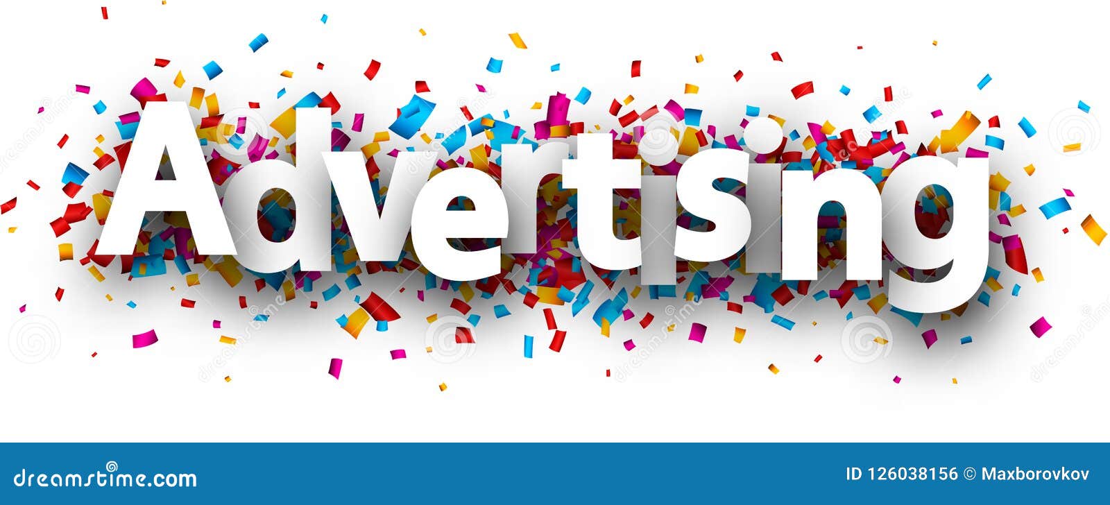 Advertising Card with Colorful Confetti. Stock Vector Illustration of