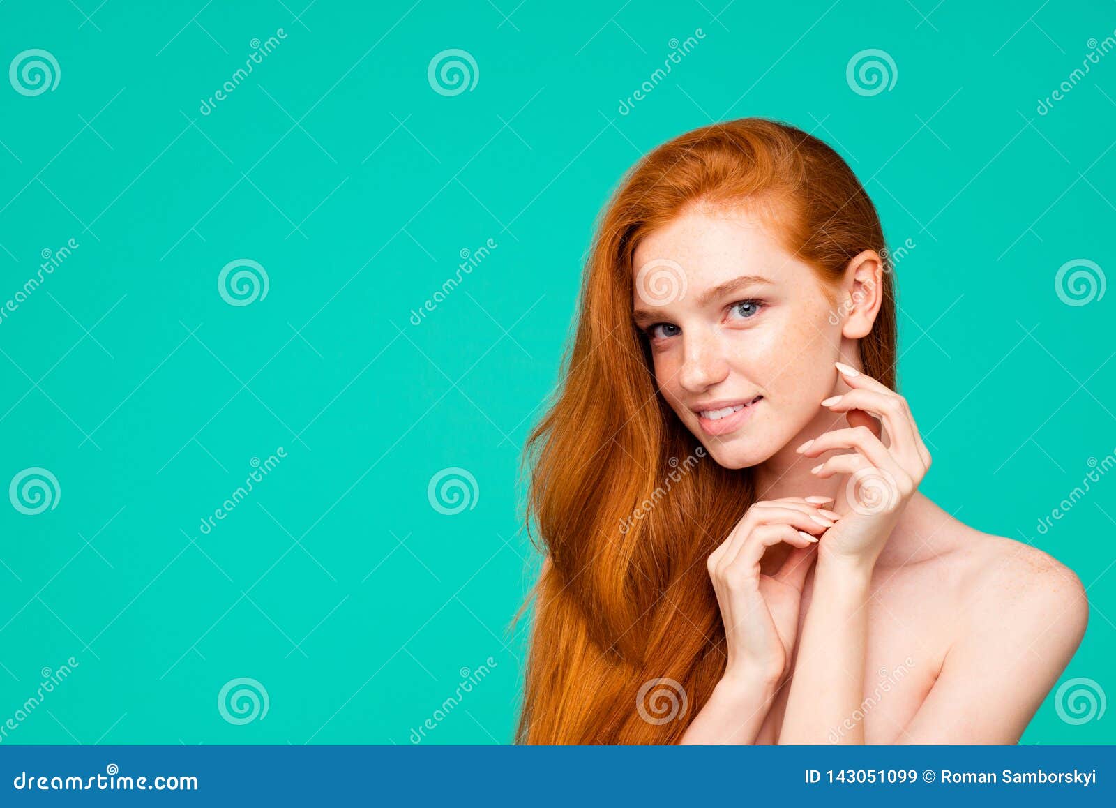 Advertising Concept Portrait Of Nice Cute Nude Tender Sweet Gen Stock