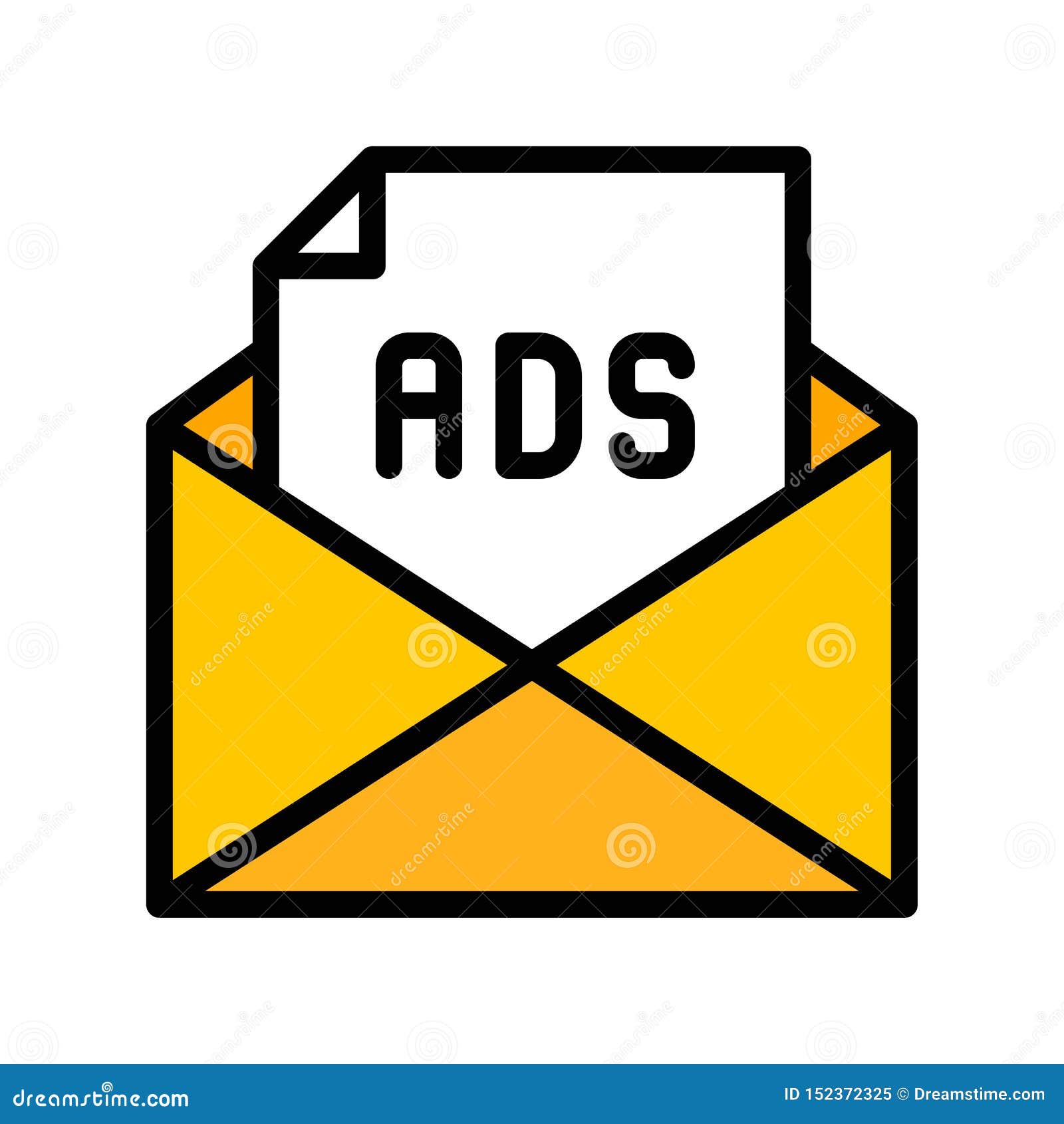 Advertising Mail Vector, Digital Marketing Filled Icon Editable Stroke