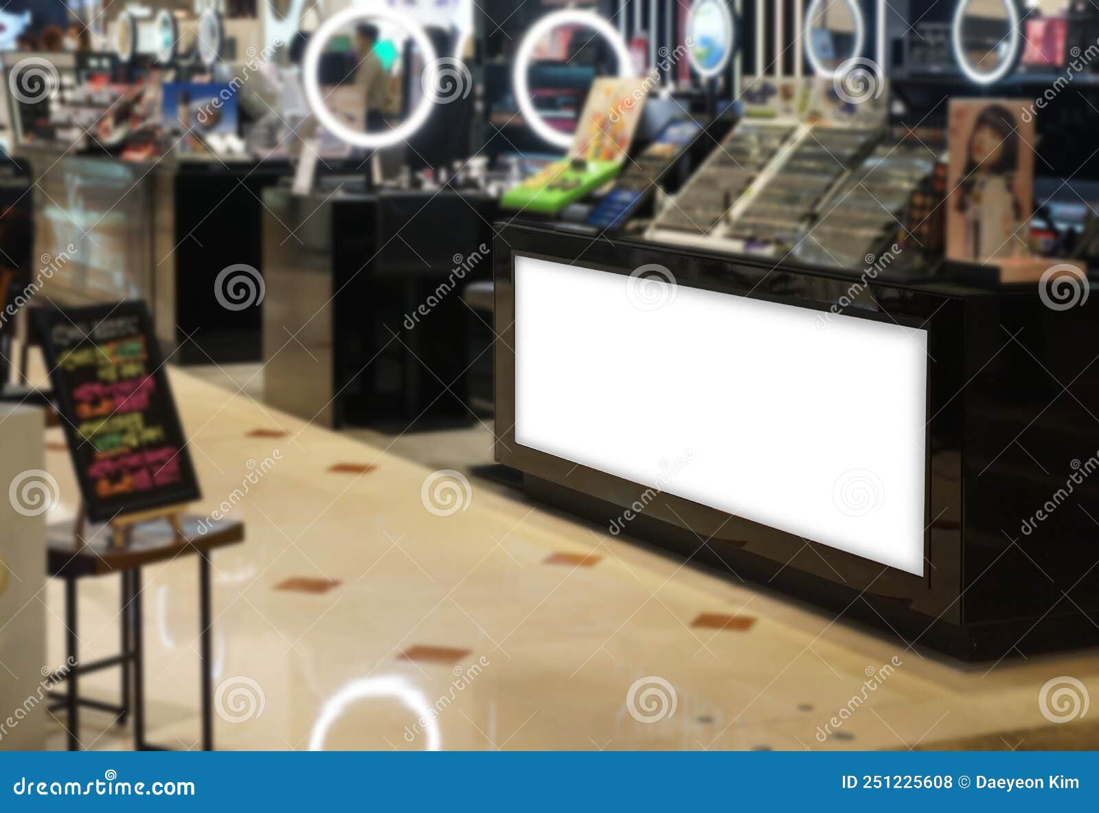 Advertising Poster Board Inside Department Store Stock Photo Image of