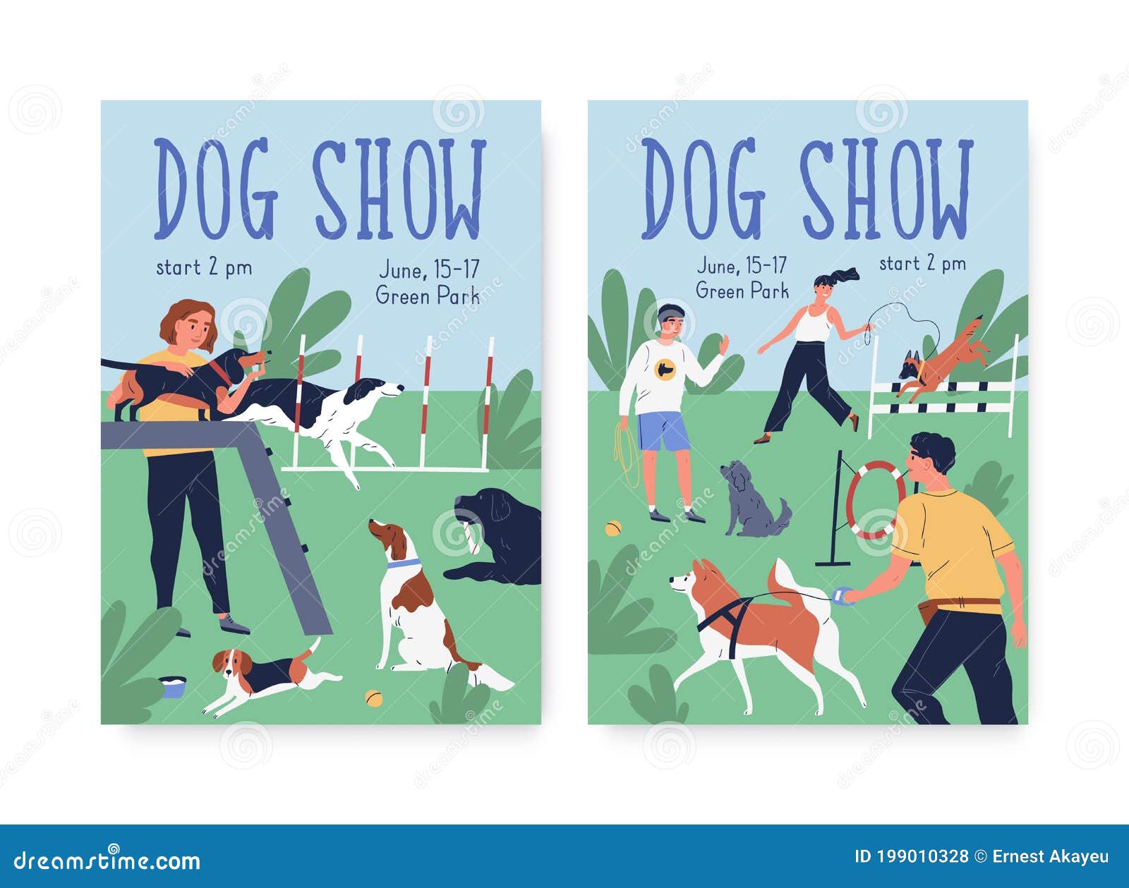 Advertising Posters for Dog Agility Show. Cynologist Training Performance at Playground Stock Vector - Illustration of male, owner: 199010328 Advertising Posters for Dog Agility Show. Cynologist Training Performance at Playground Stock Vector - Illustration of male, owner: 199010328