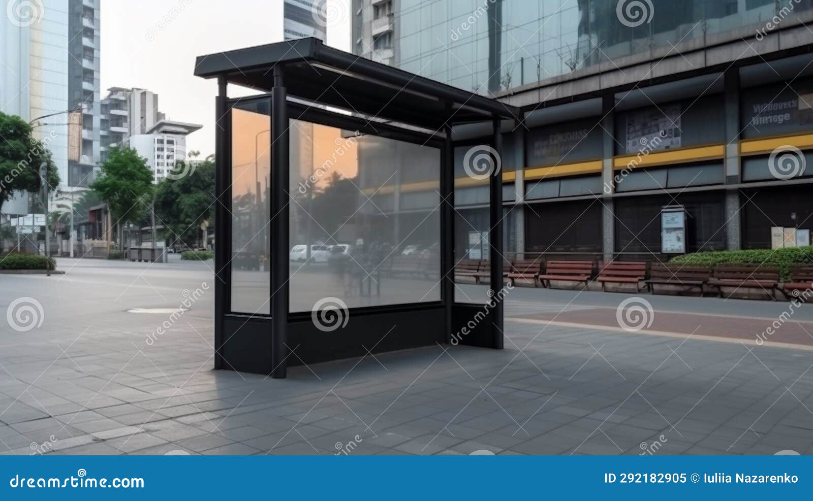 Advertising Signage in a Public Place. AI Generated Stock Image Image