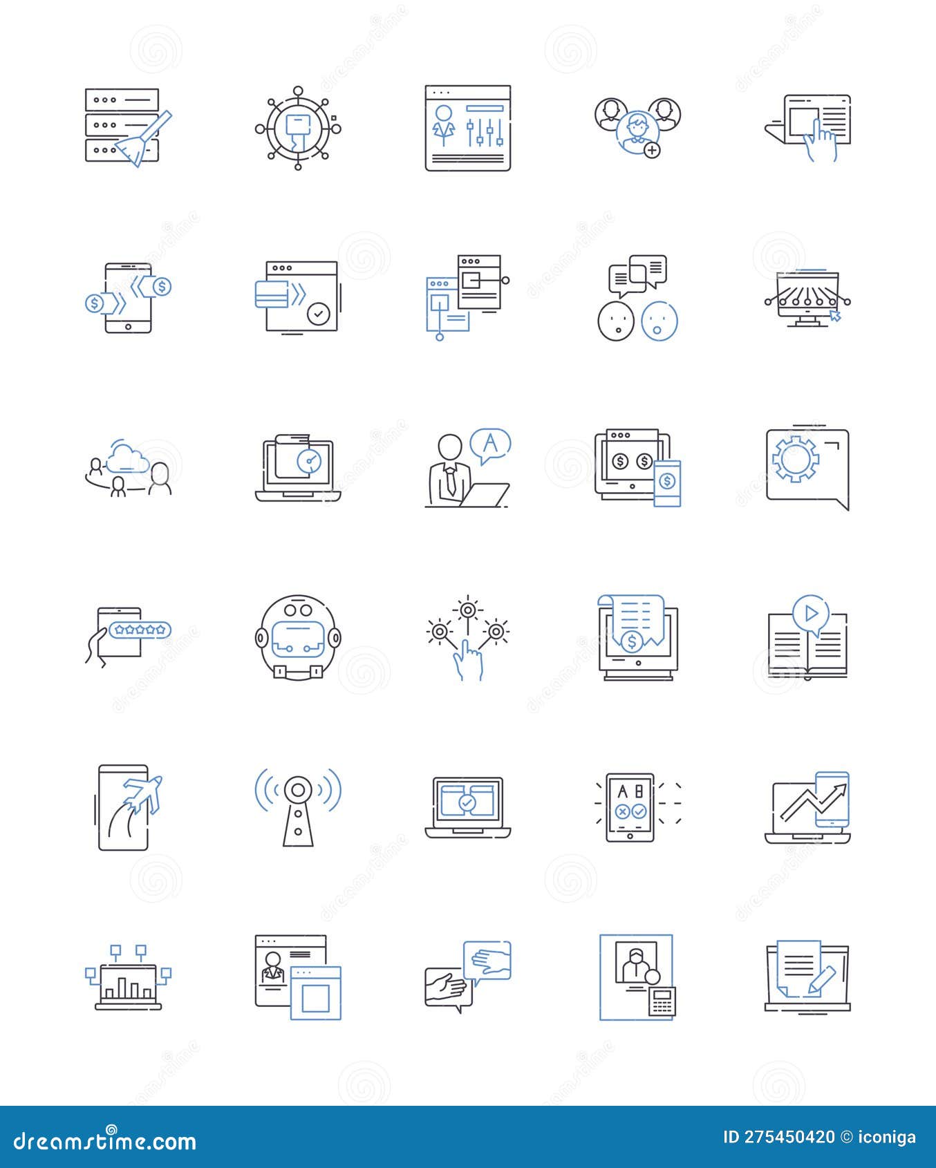 advising line icons collection. counsel, suggest, guide, mentor, recommend, direct, instruct  and linear