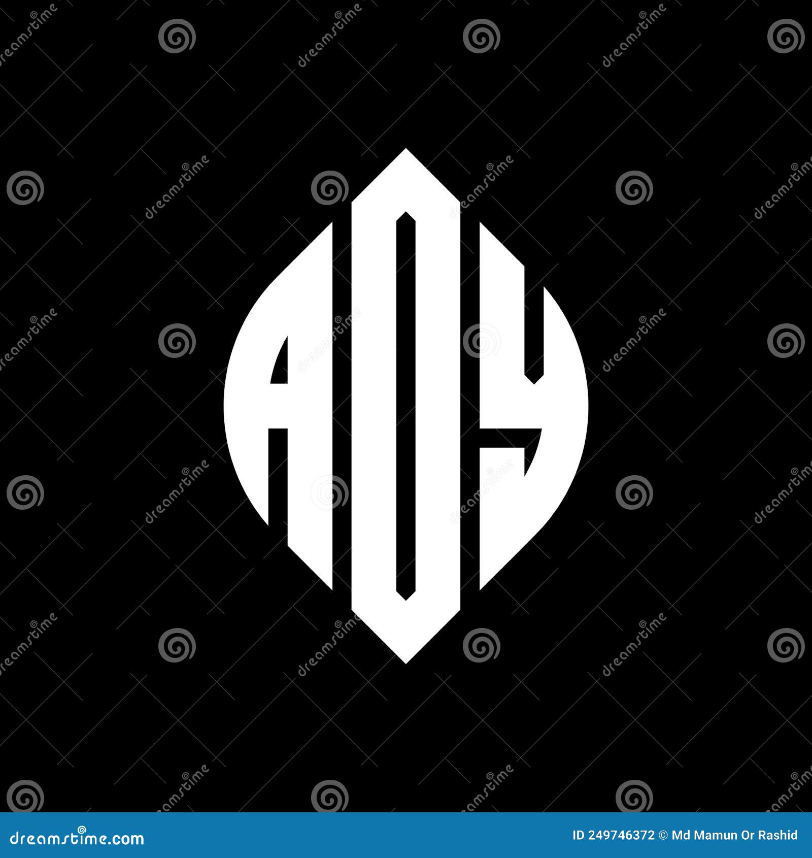 ady circle letter logo  with circle and ellipse . ady ellipse letters with typographic style. the three initials form a