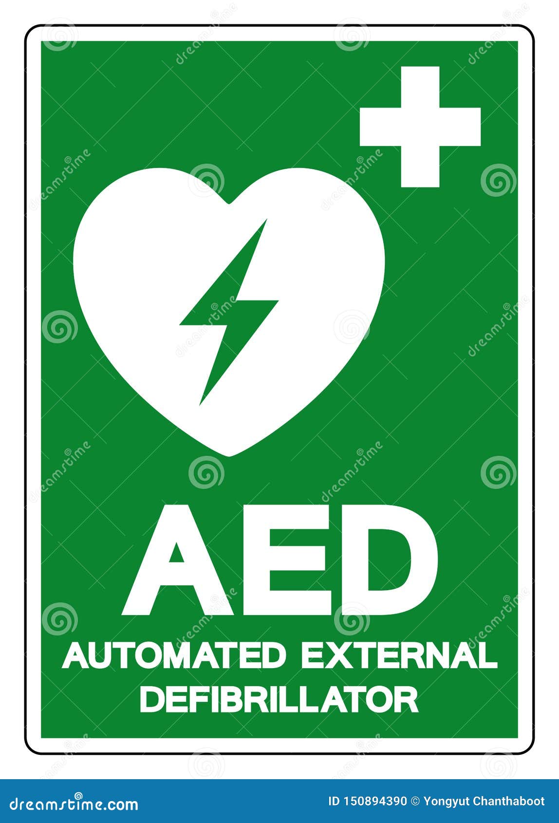 aed automated external defibrillator  sign,  , isolate on white background label .eps10