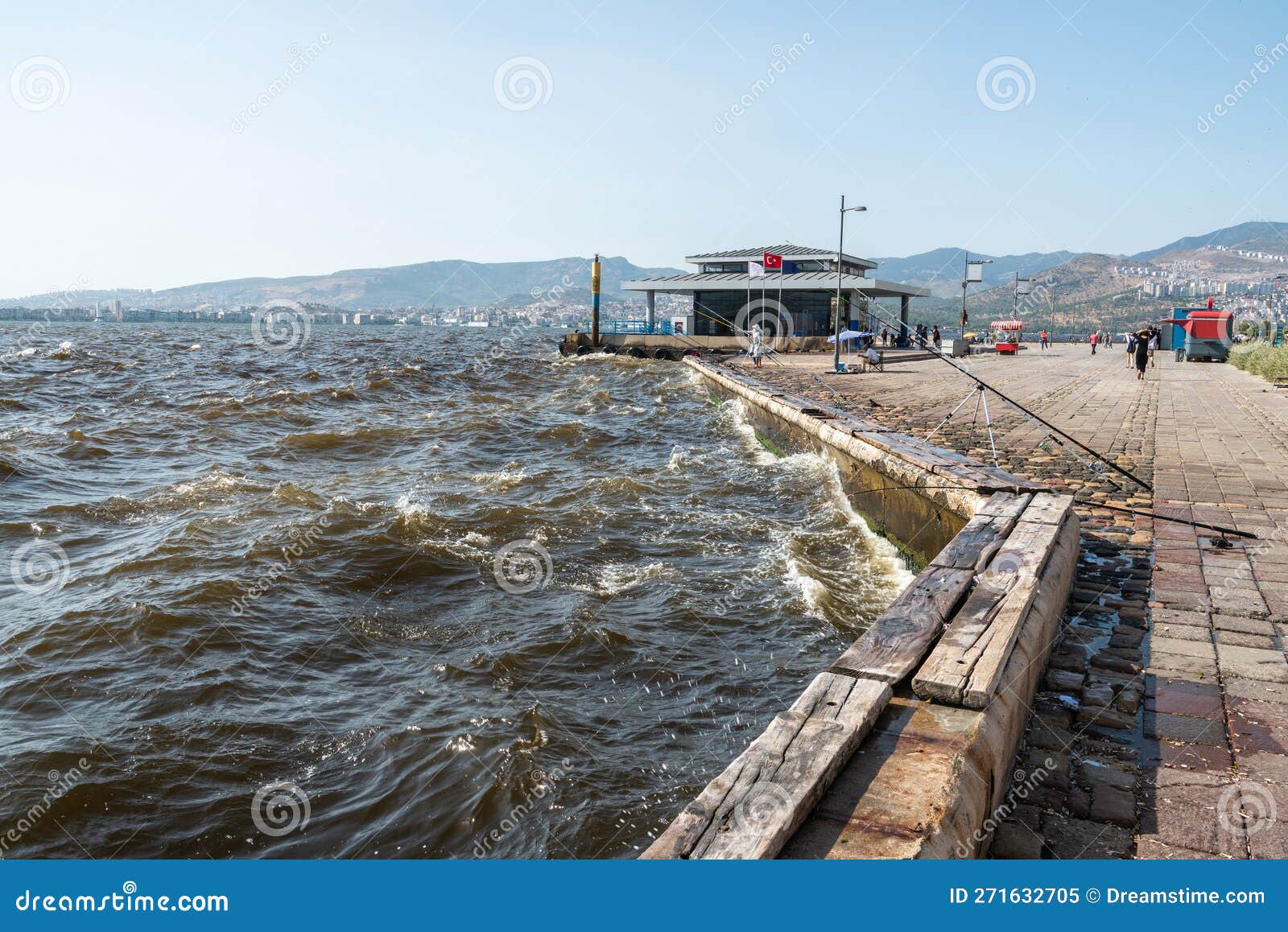 aegean waterfront and promenade in alsancak neighborhood of izmir, turkey