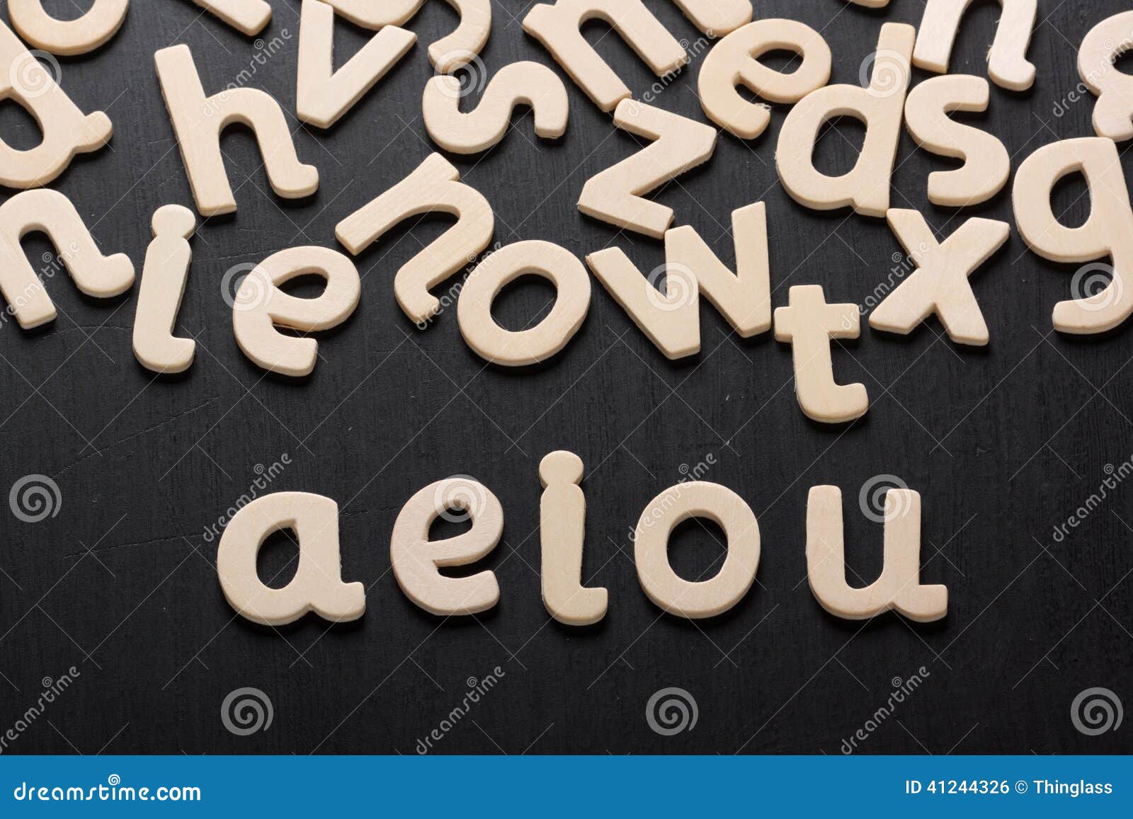 AEIOU Wooden Letters stock photo. Image of concept, text - 41244326