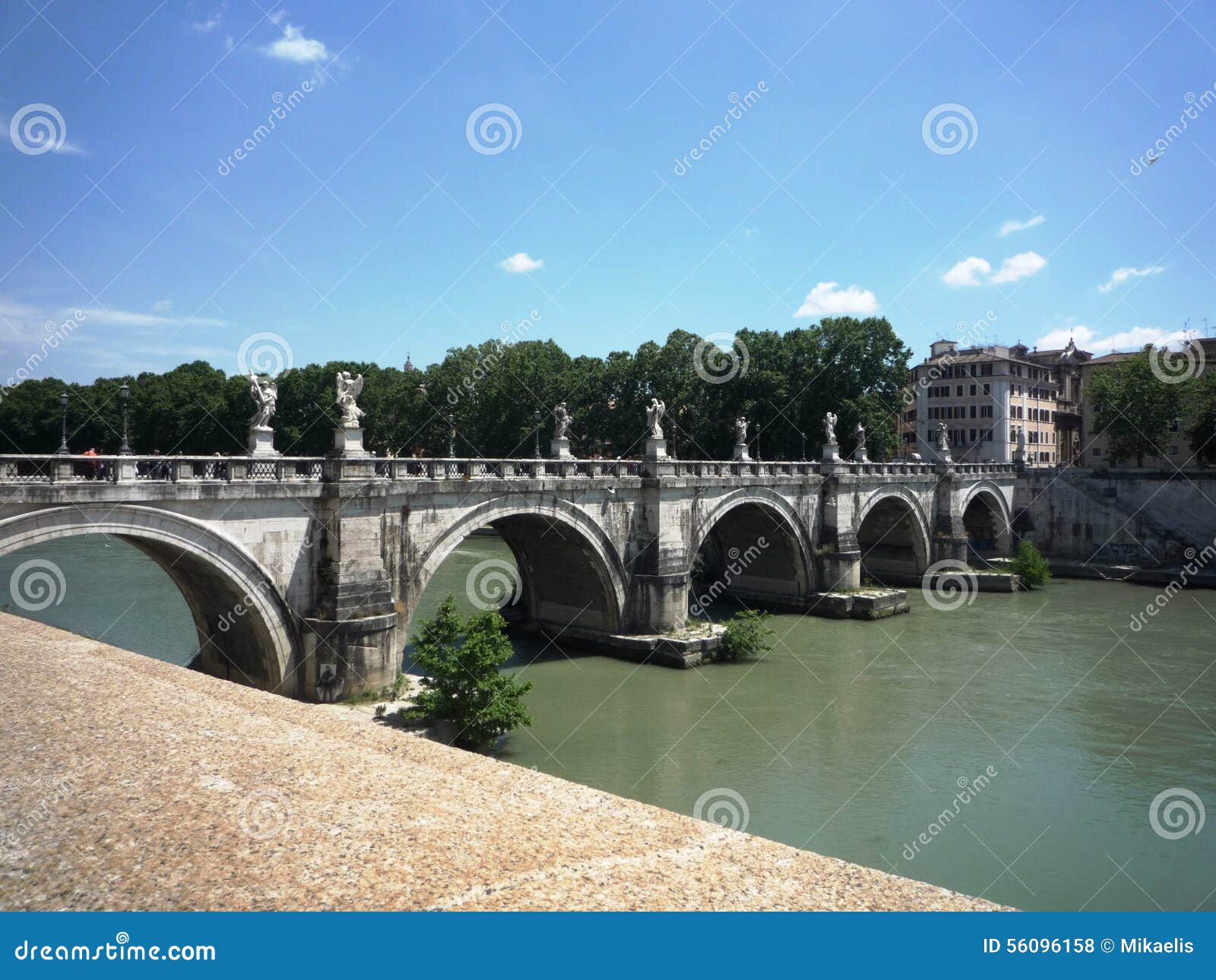 aelius bridge (sant' angelo bridge) over tiber, rome