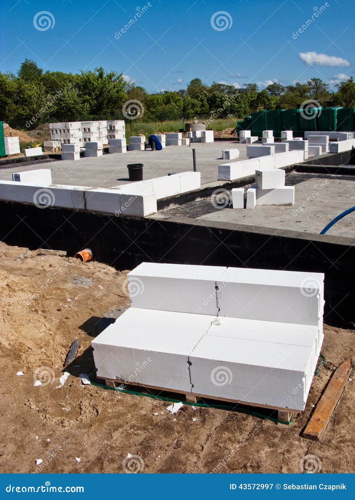 Aerated concrete block stock image. Image of real, precast - 43572997