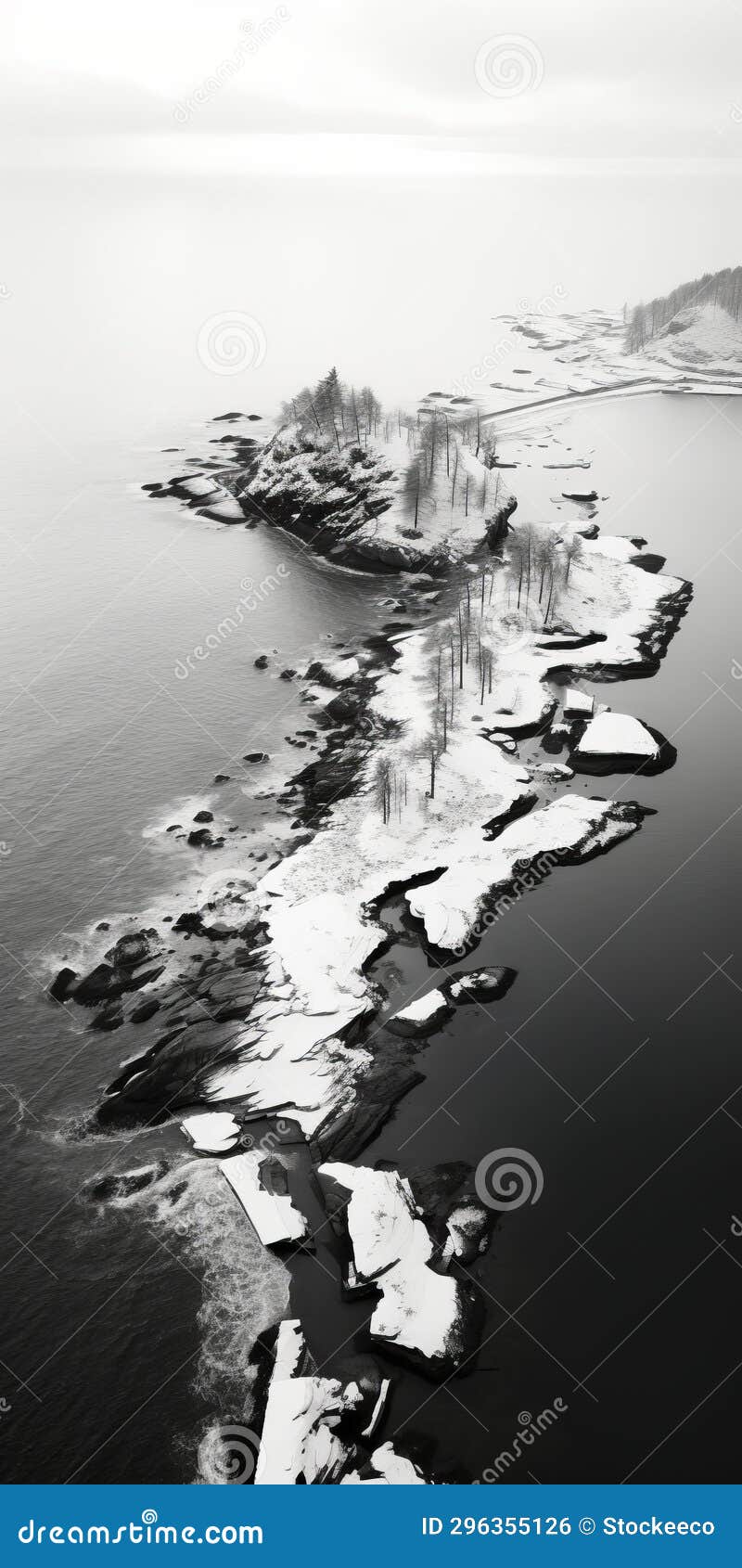 aerial abstractions stunning black and white winter island photography