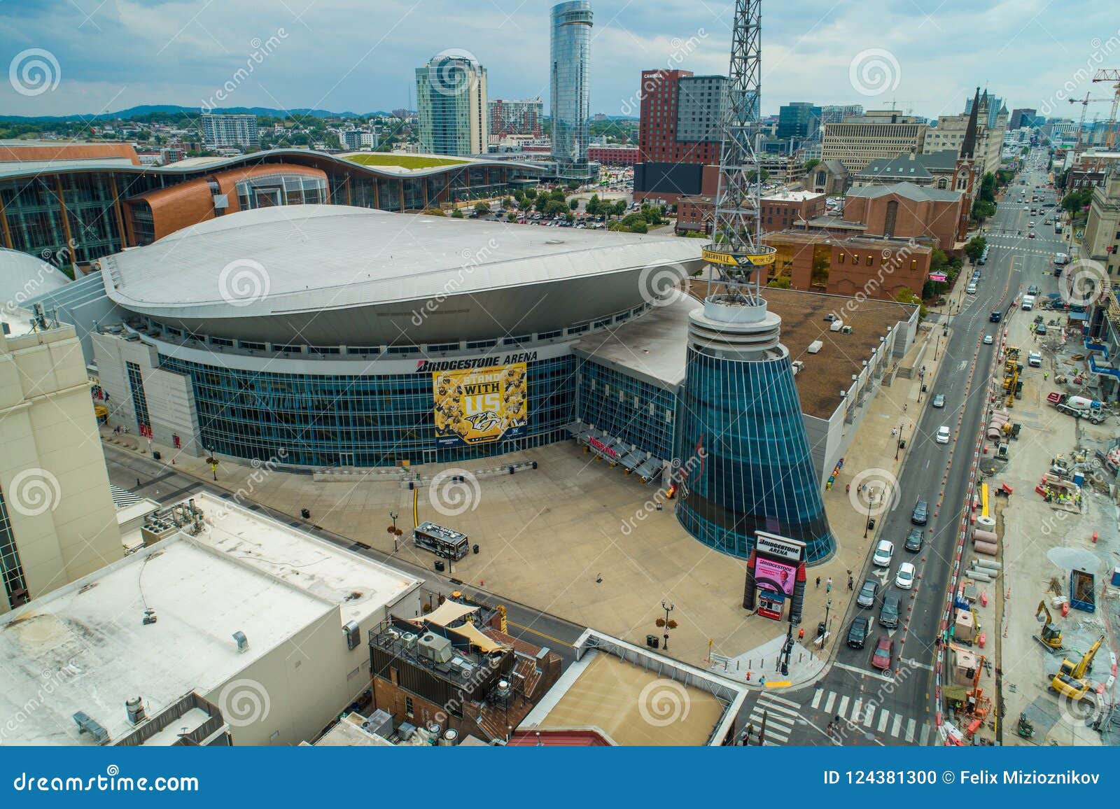 Aerial Bridgestone Arena Nashville Tennessee Editorial Image - Image of