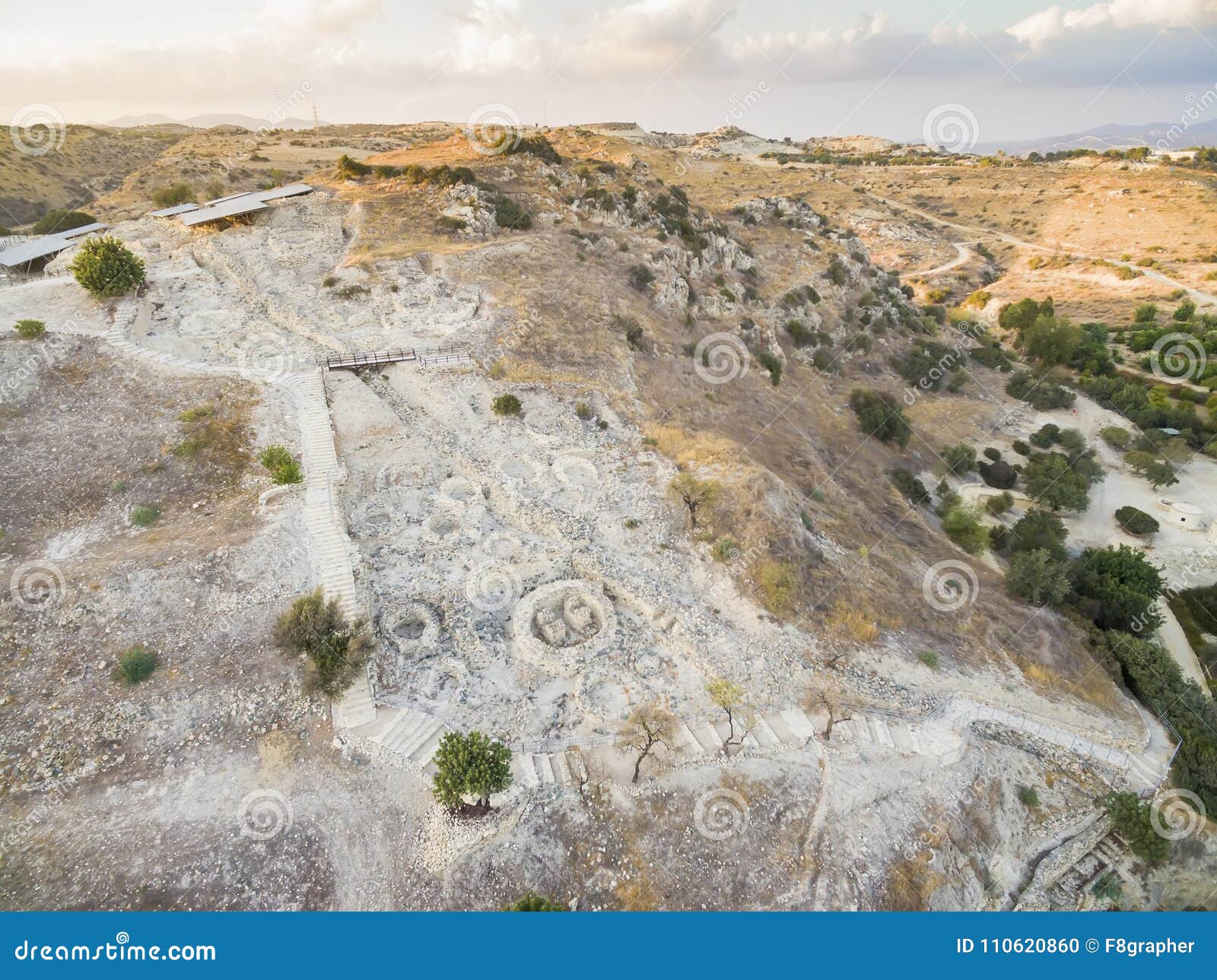 aerial choirokoitia, larnaca, cyprus