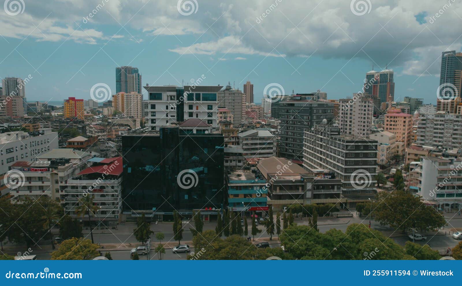 Aerial City View Of Dar Es Salaam Stock Footage Video Of Downtown Colorful 255911594