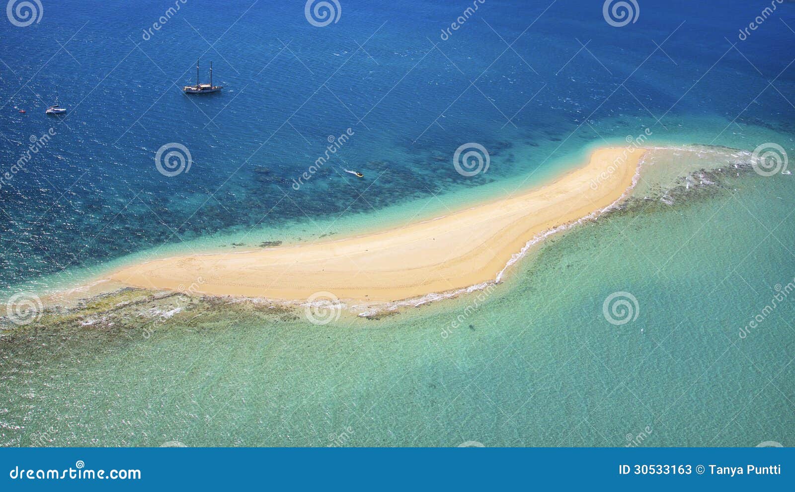 aerial of a destination island in the whitsundays