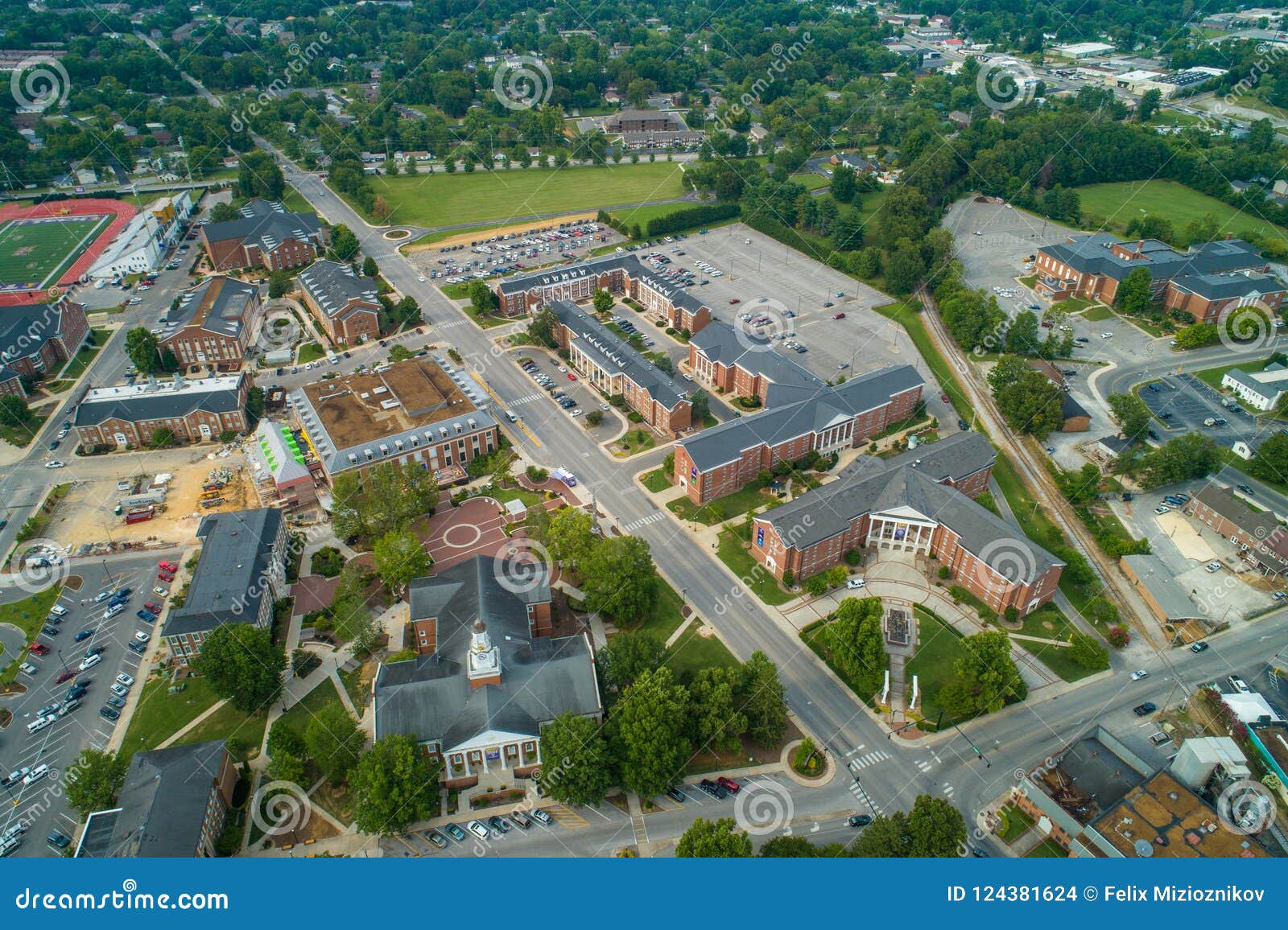 Aerial Image Tennessee Tech University College Campus Stock Photo
