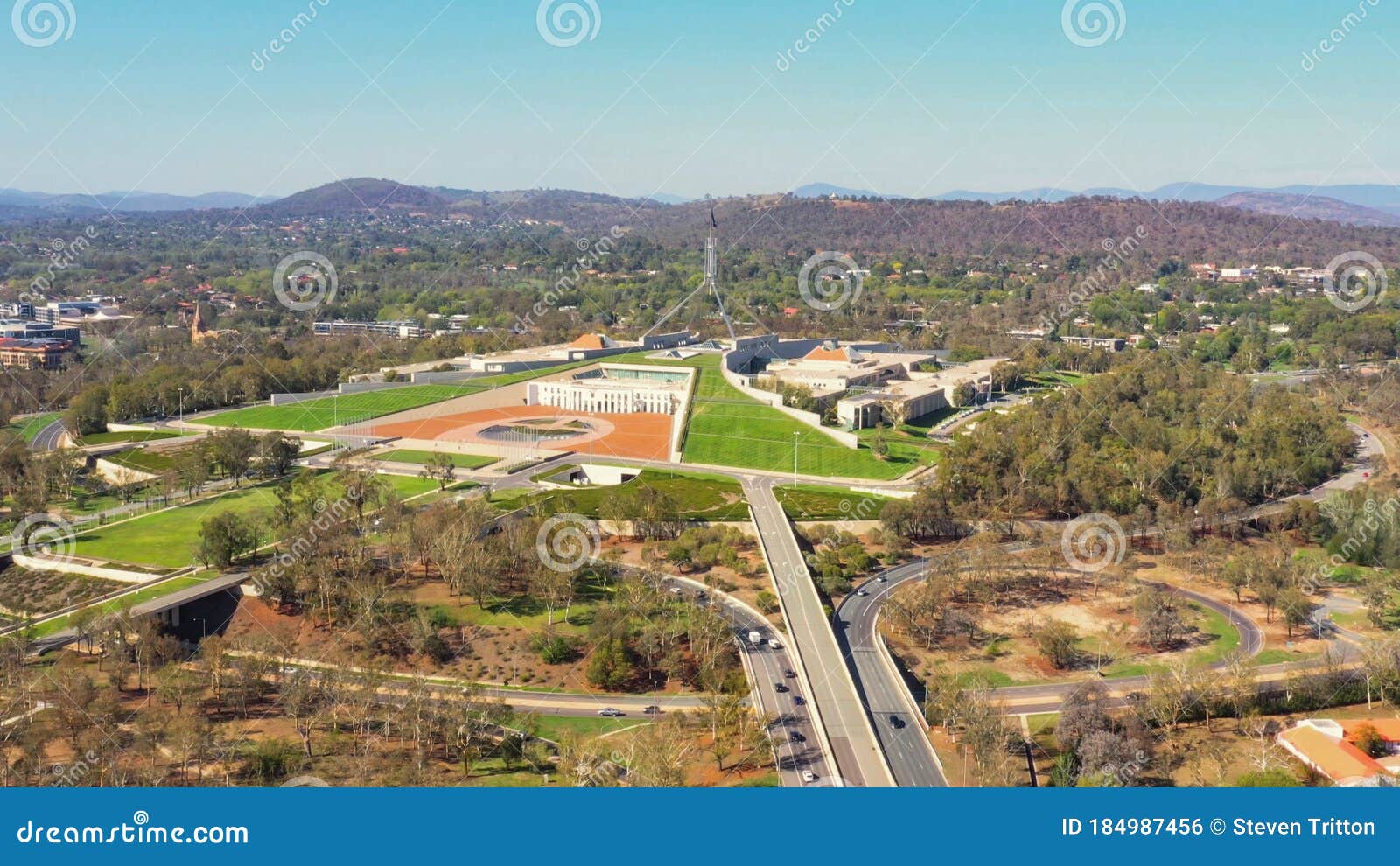 Aerial View of Australian Parliament House in Canberra, the Capital City of Australia Stock - Image of grass, building: 184987456
