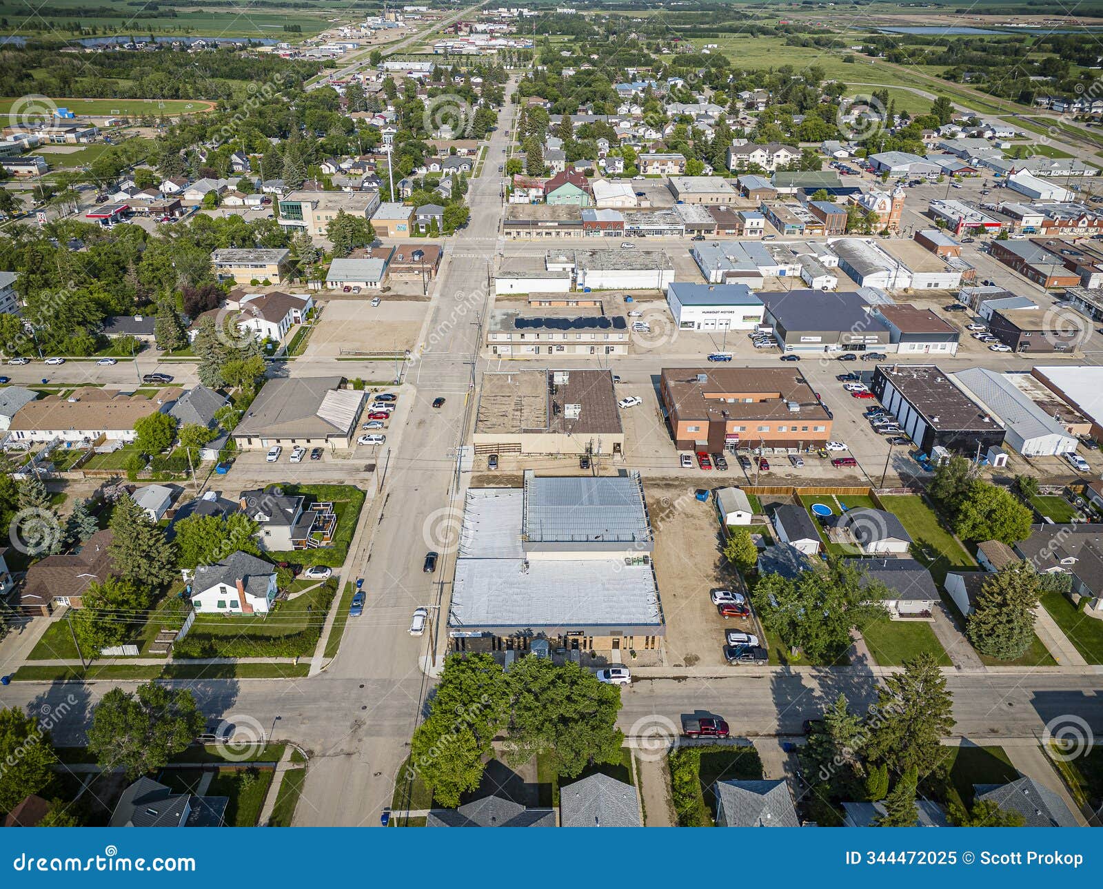 aerial drone view of humboldt, saskatchewan