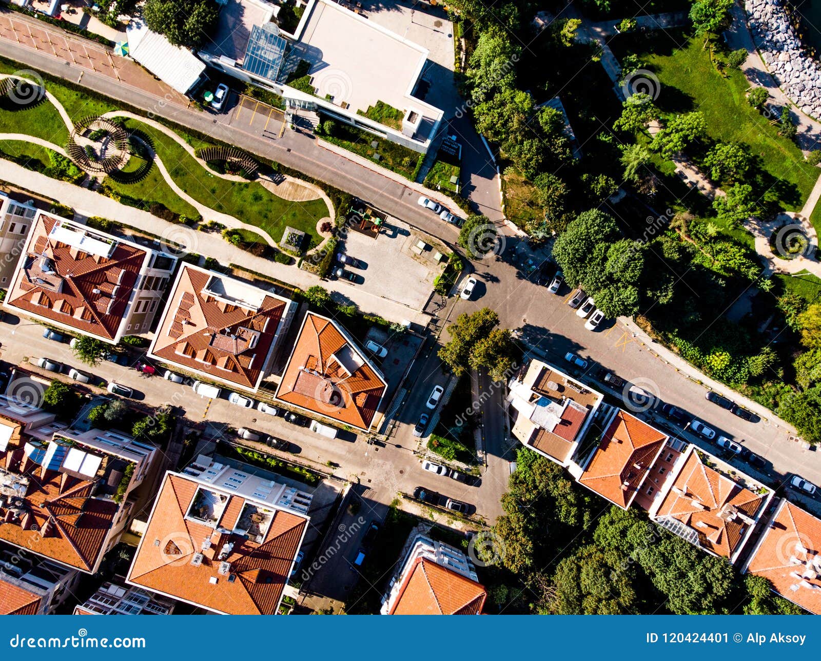 aerial drone view of kadikoy moda seaside in istanbul