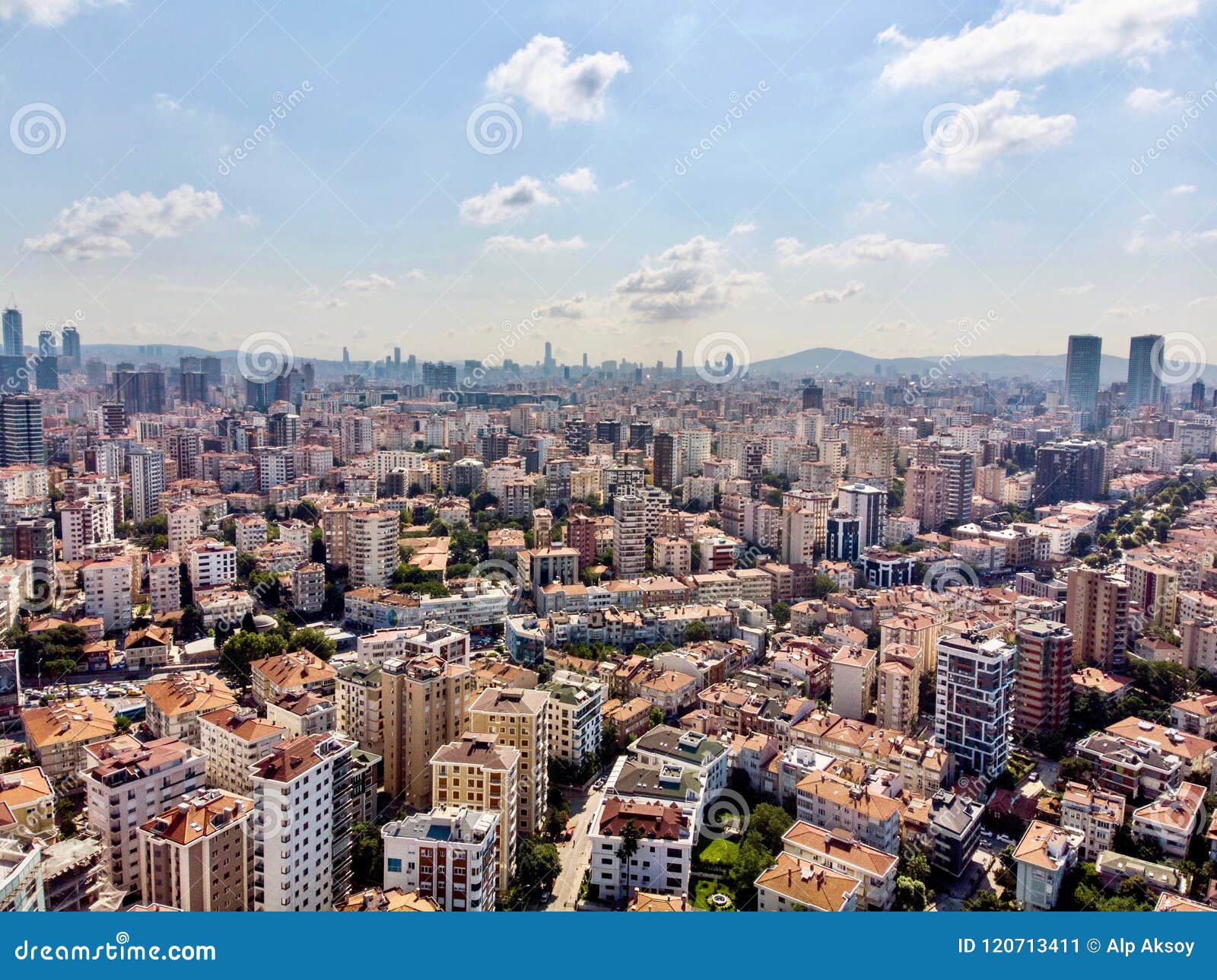 aerial drone view of unplanned urbanization istanbul kadikoy kalamÃÂ±s fenerbahce.