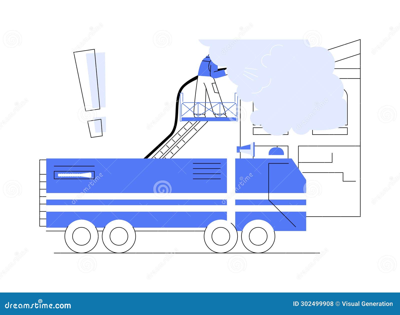 aerial firefighting ladder abstract concept  .