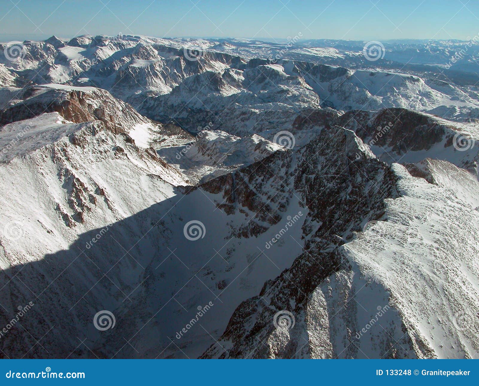 aerial of granite peak and tempest mountain