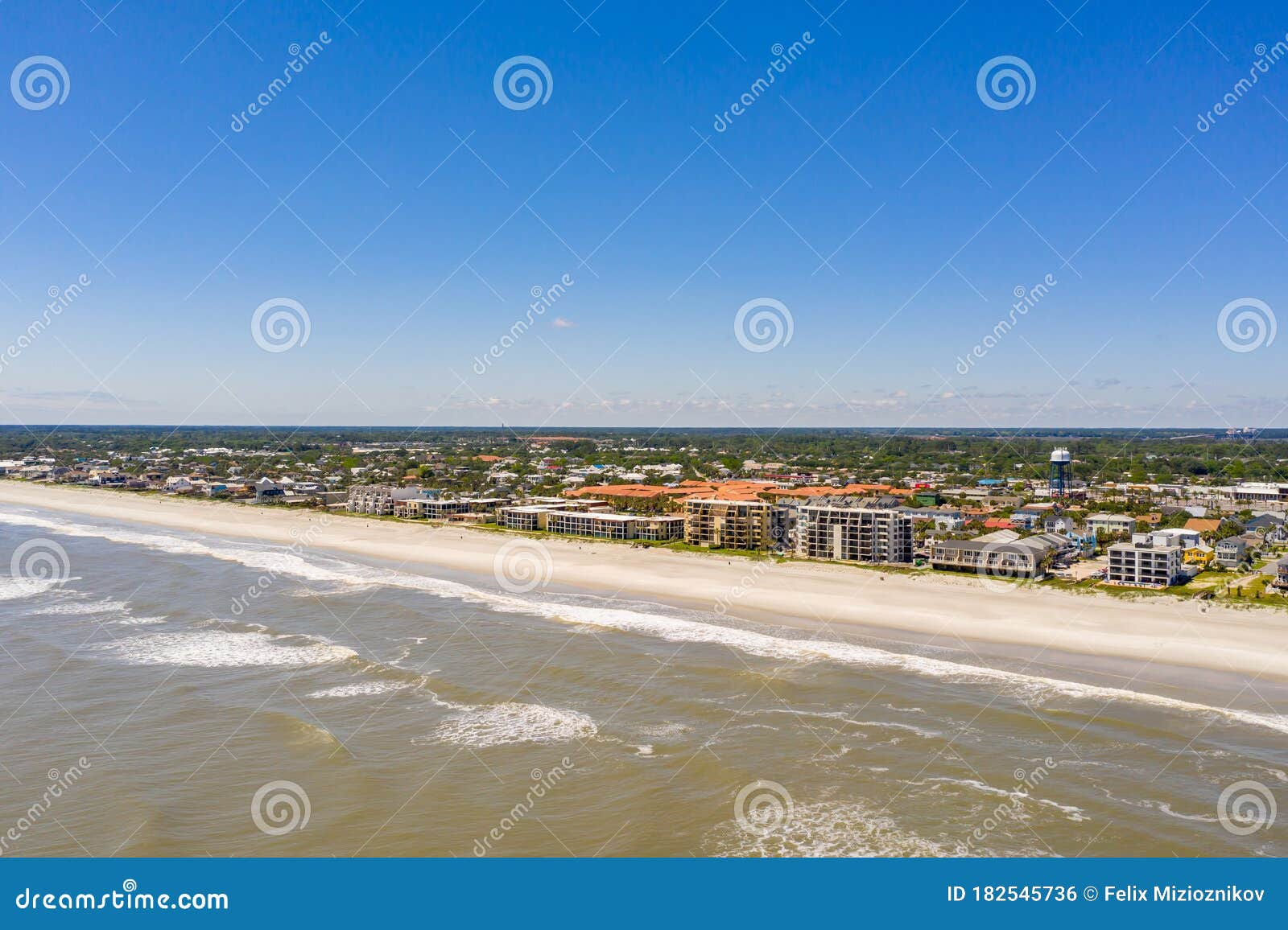 Aerial Image Beachfront Condominiums Jacksonville Beach FL Stock Photo Image of beach, waves