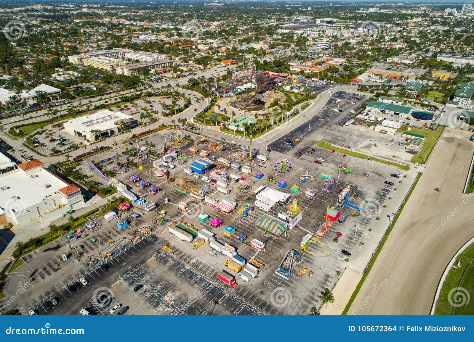 Aerial Image of the Broward County Fair at Gulfstream Park Stock Photo