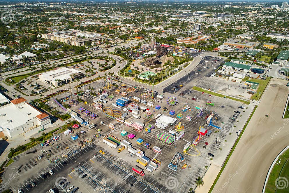 Aerial Image of the Broward County Fair at Gulfstream Park Stock Photo