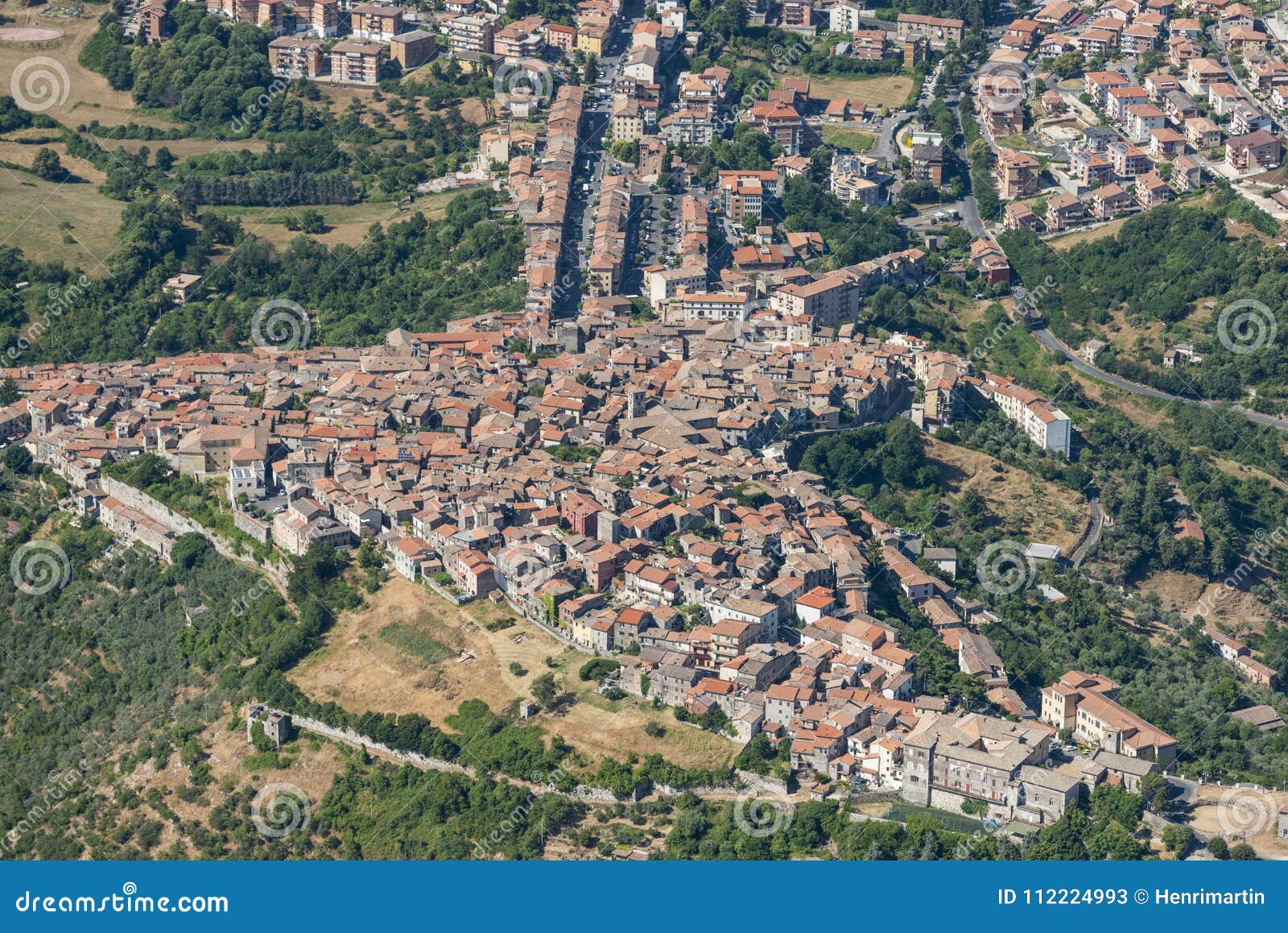 Aerial Image of the Village of Segni in Lazio Region Stock Image ...