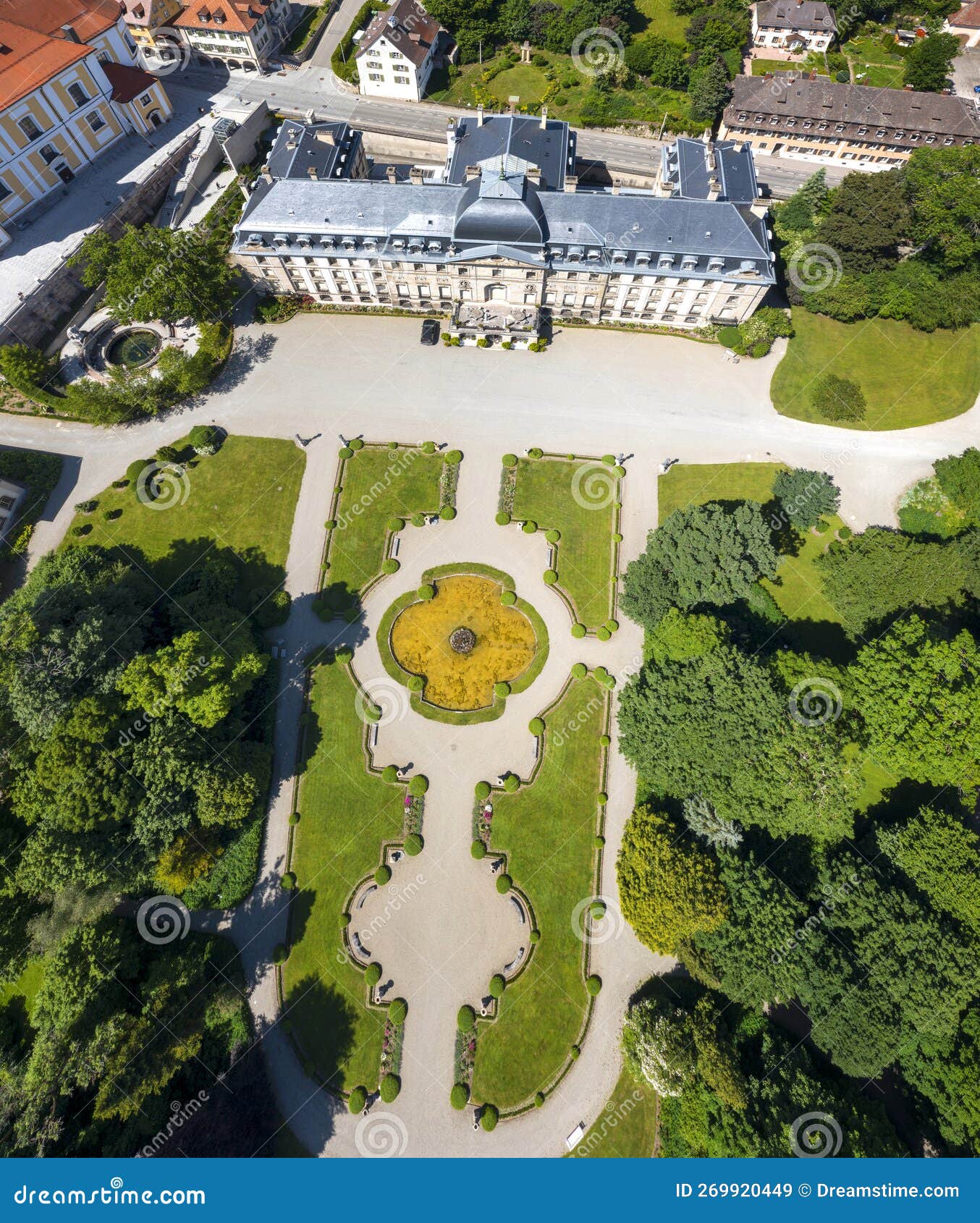 Schloss Donaueschingen with a Beautiful Garden Stock Image Image of
