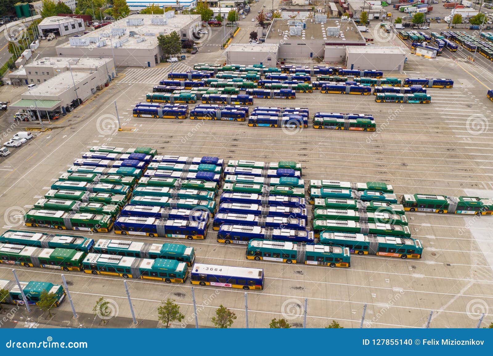 aerial image seattle bus termal central station