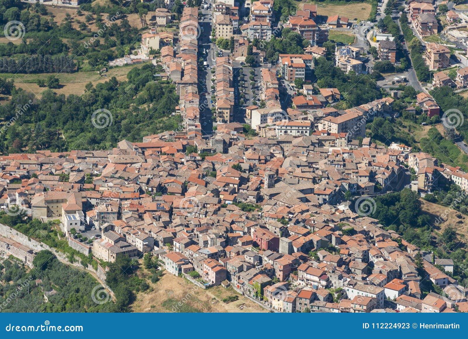 aerial image of the village of segni in lazio region