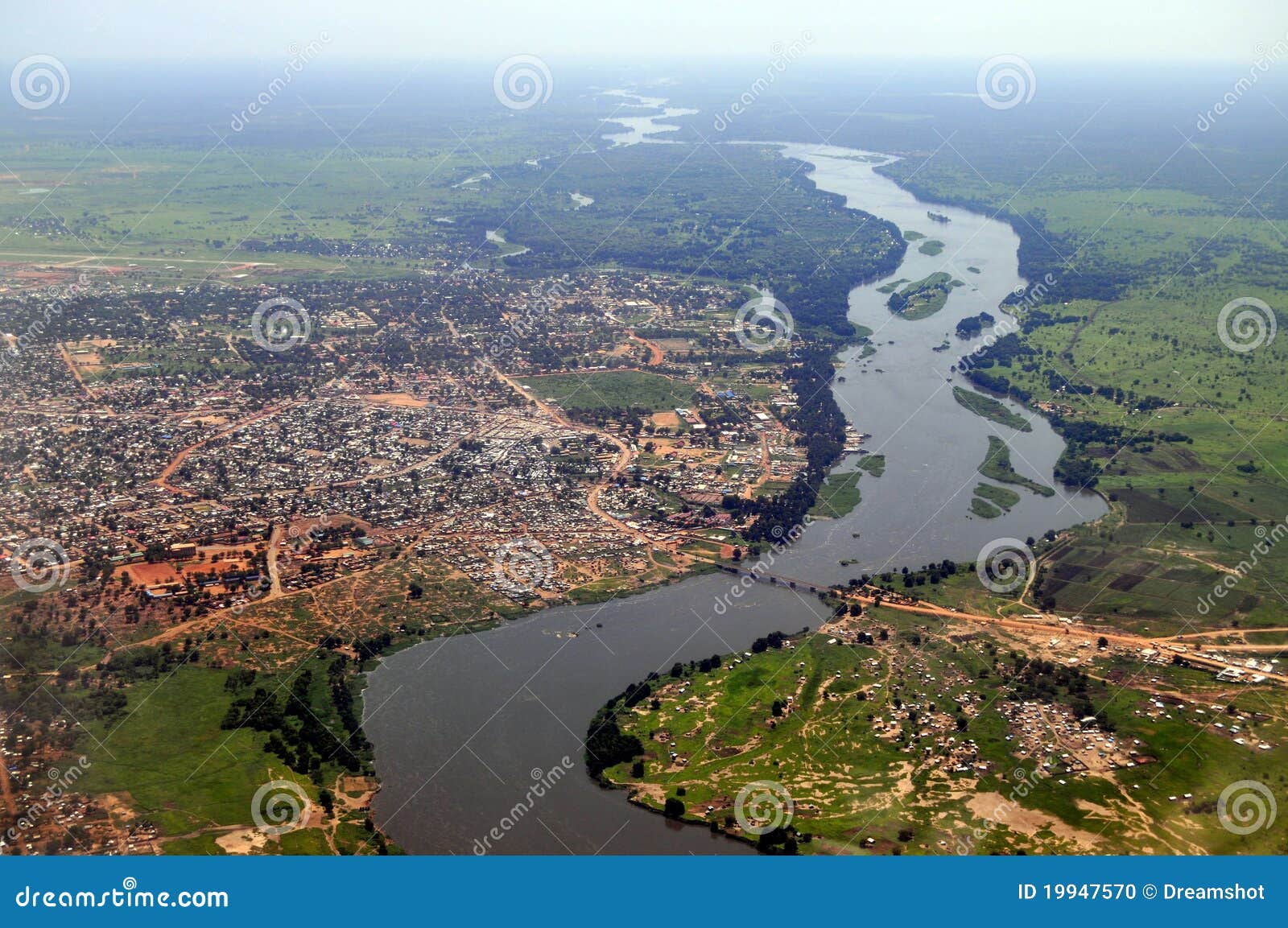 aerial of juba, capital of south sudan