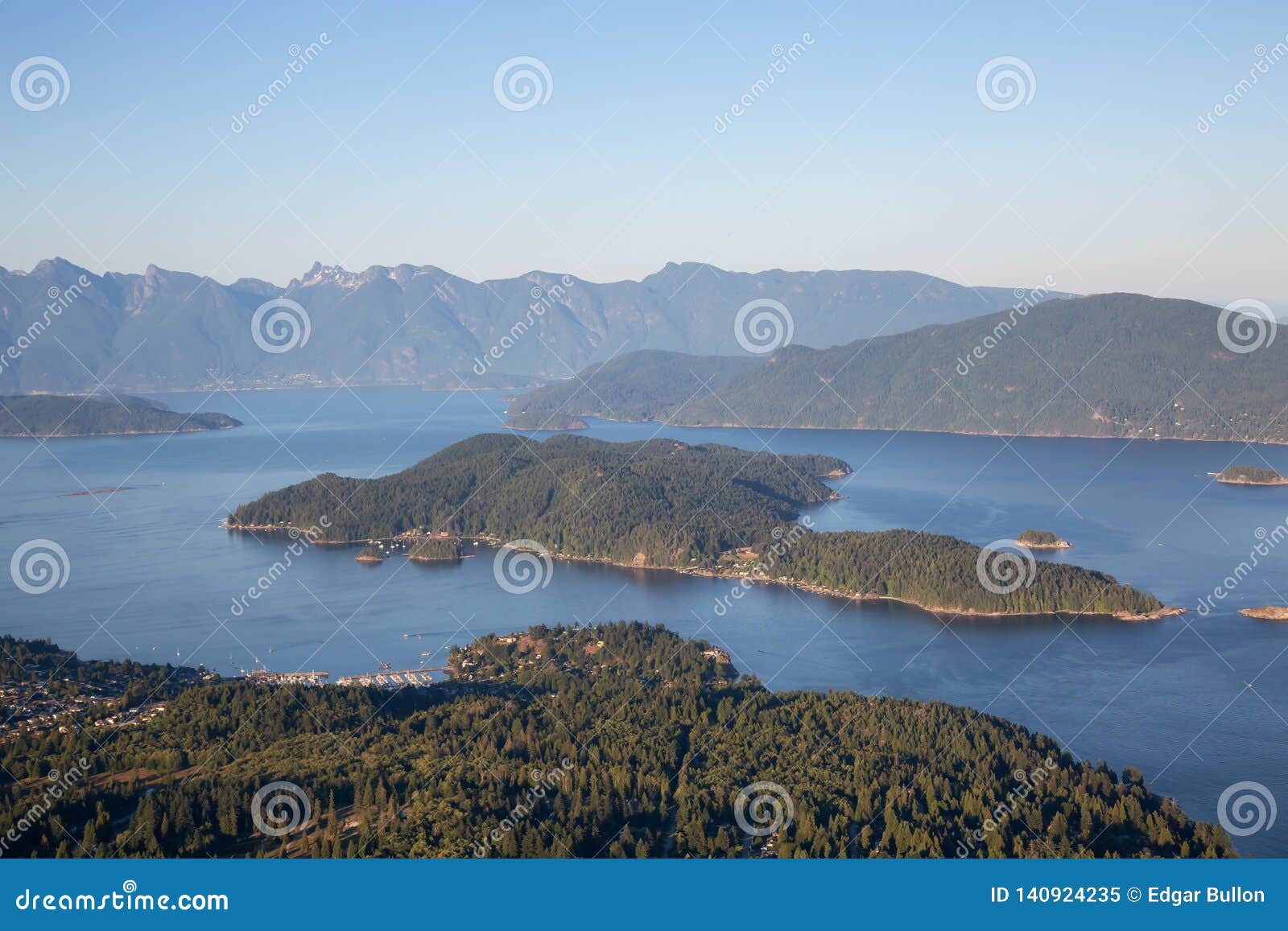aerial landscape view of howe sound
