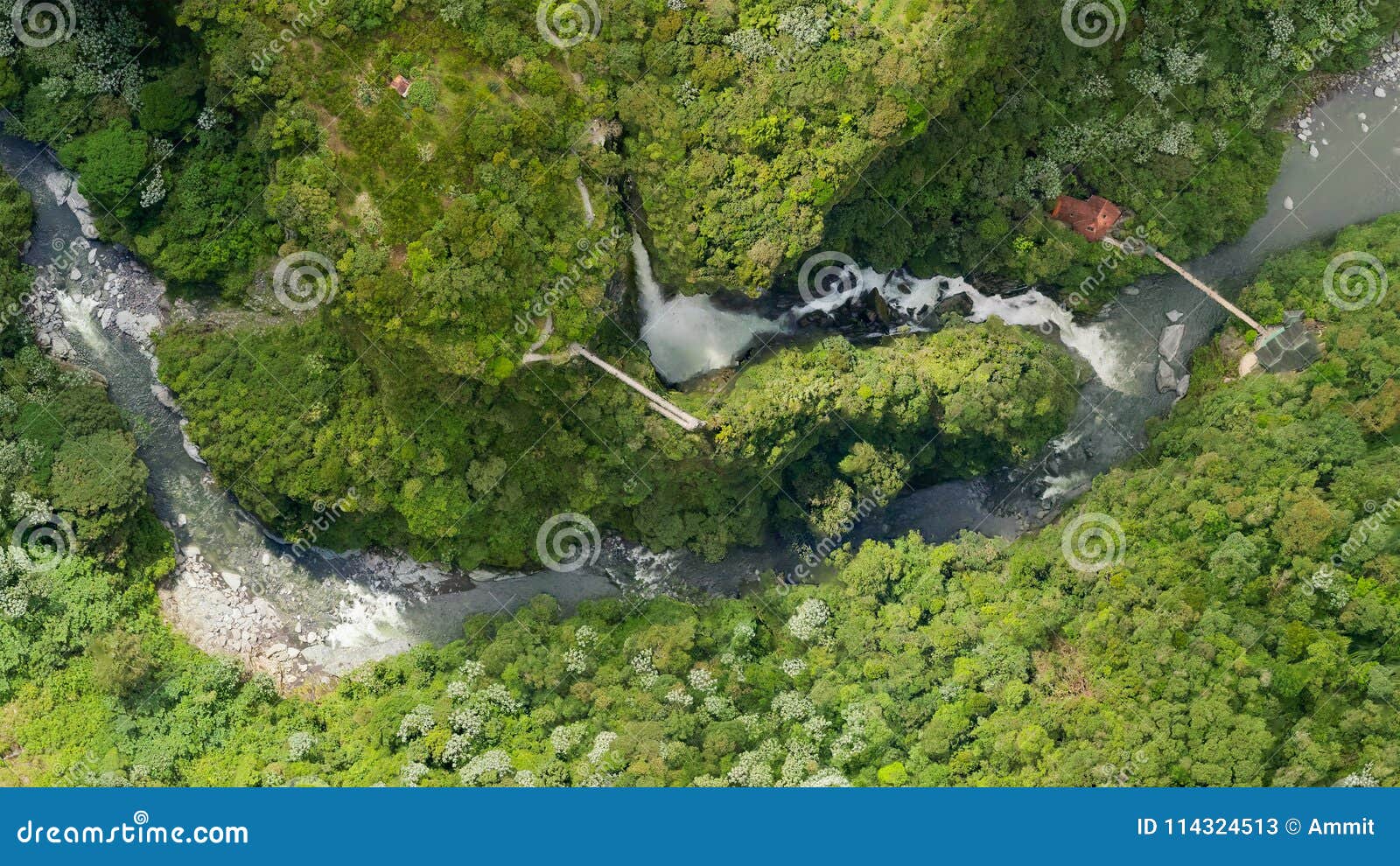 aerial map of pailon del diablo waterfall complexaerial map of
