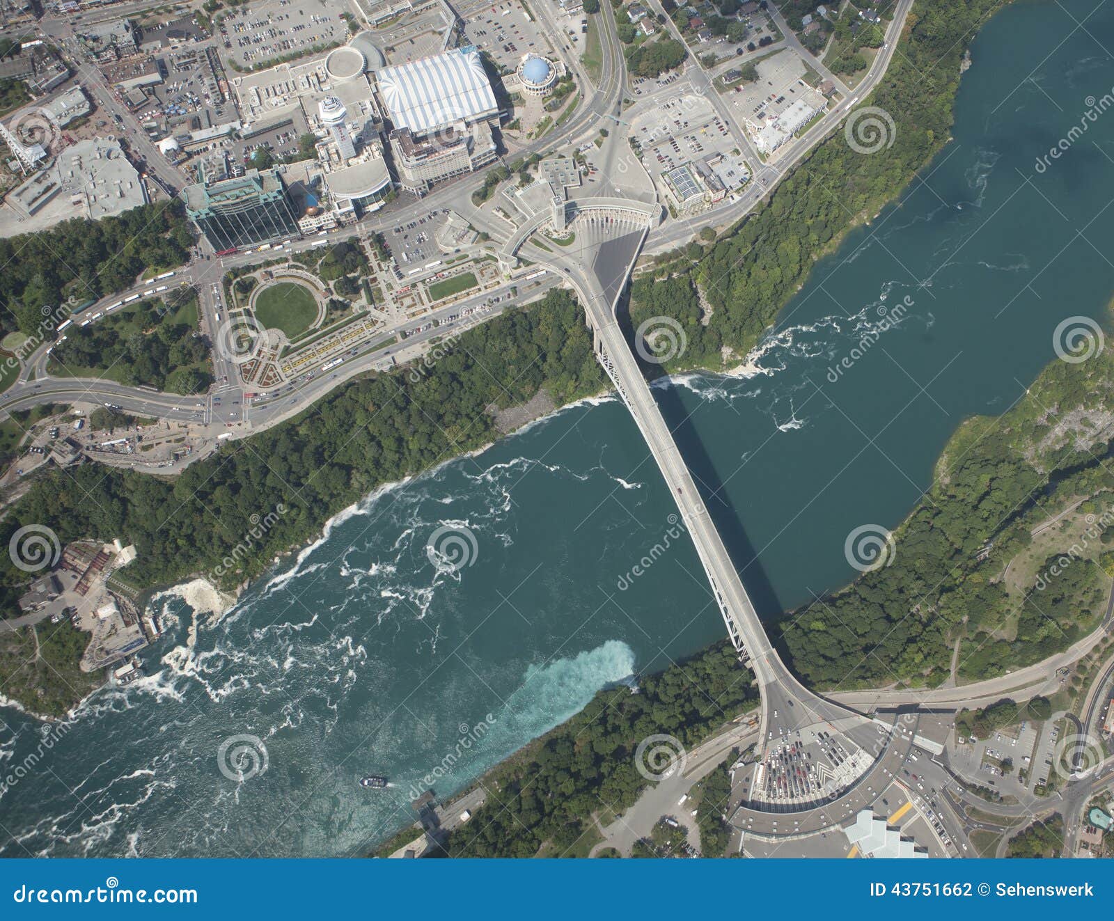 Aerial Niagara Falls River and Border Stock Photo Image of ontario