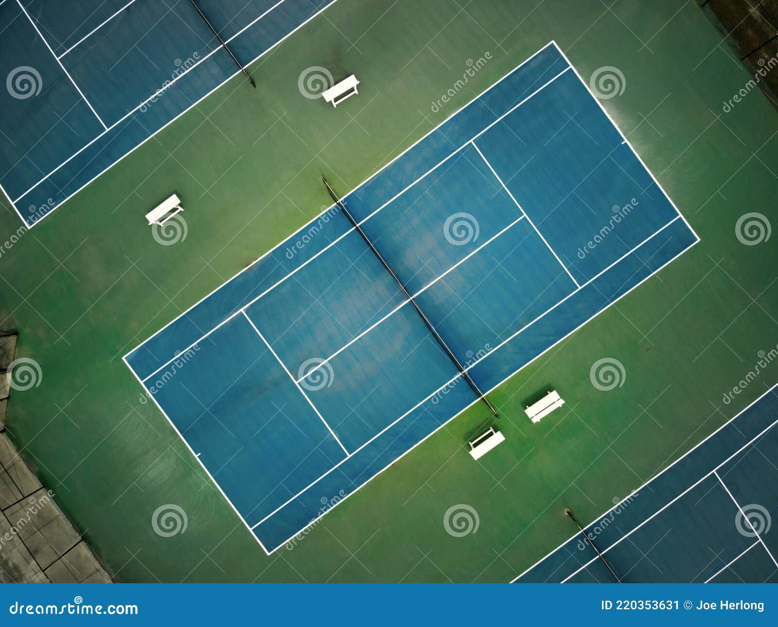 An Aerial Overhead View of Tennis Courts. Stock Image - Image of courts ...