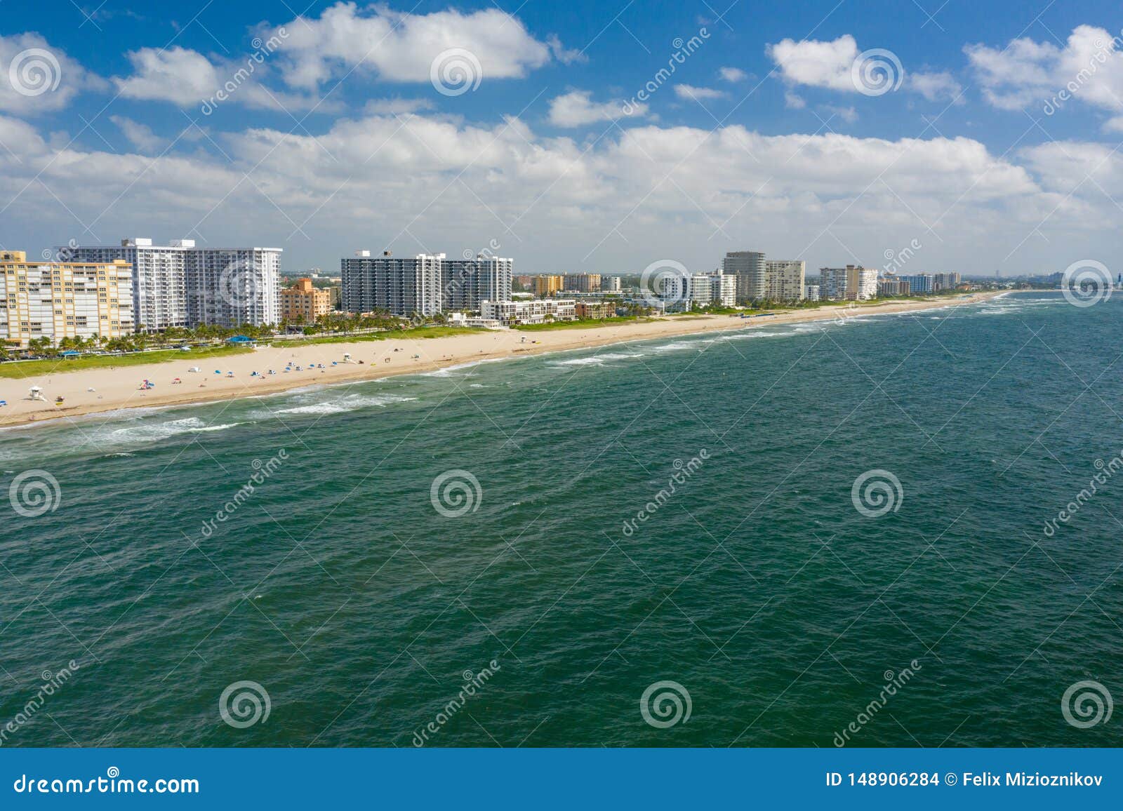 Aerial Over Ocean Pompano Beach FL Stock Photo Image of coastline
