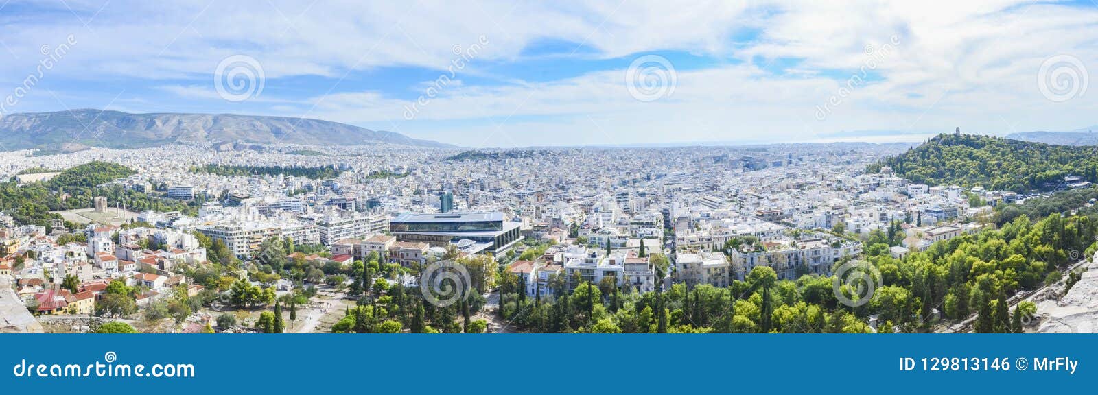 aerial panorama of athens, greece