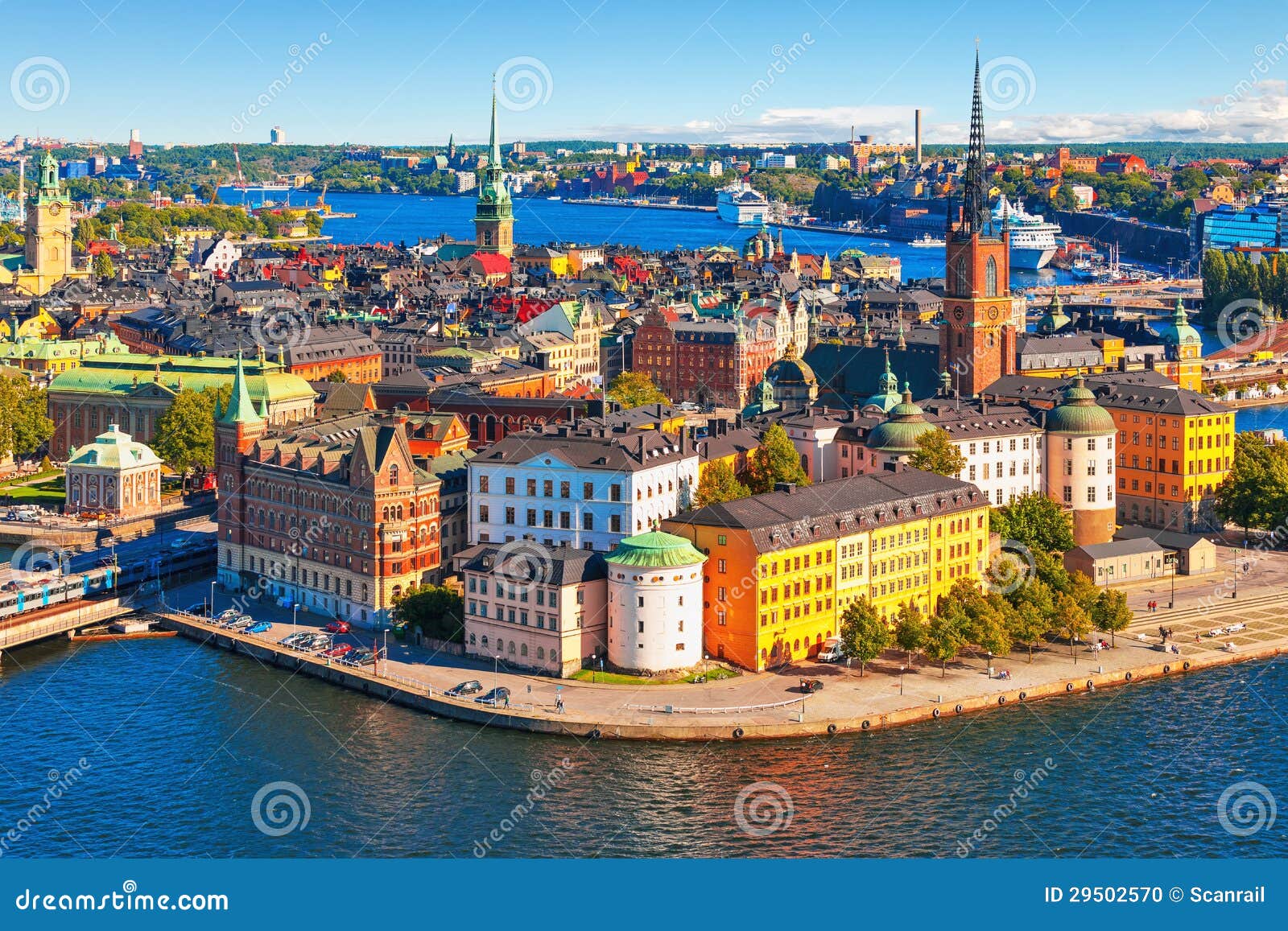 aerial panorama of stockholm, sweden