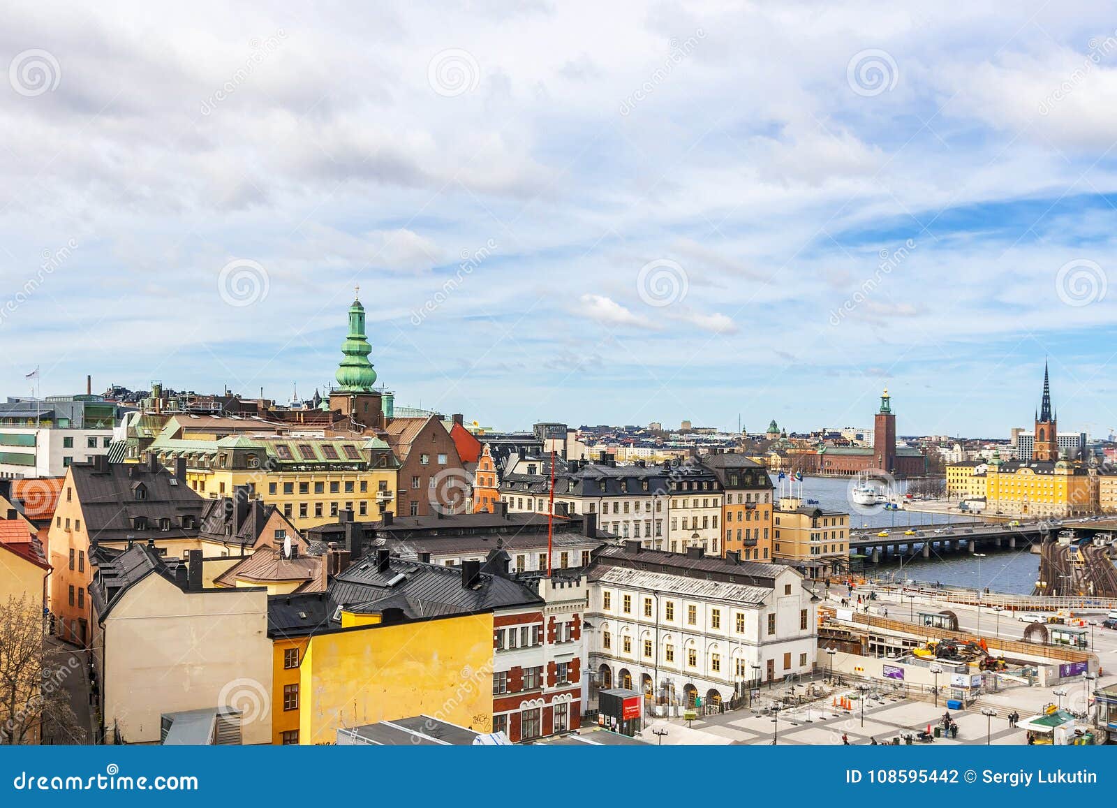 aerial panorama of stockholm, sweden