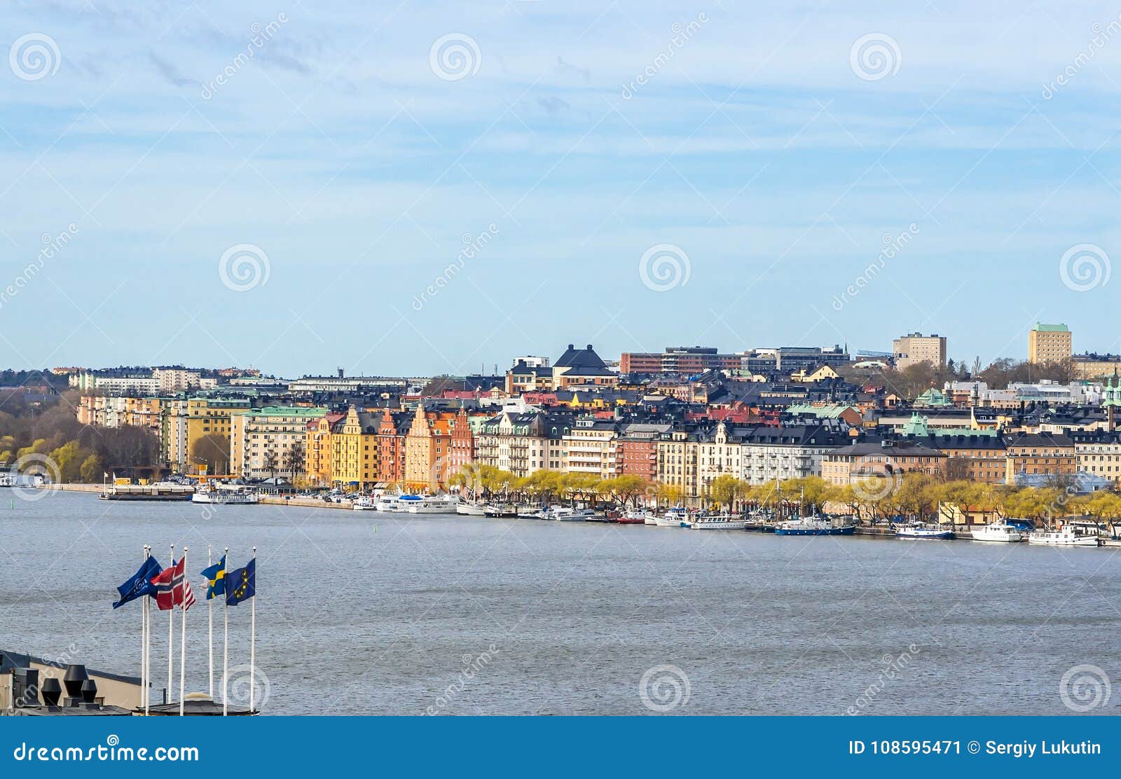 aerial panorama of stockholm, sweden