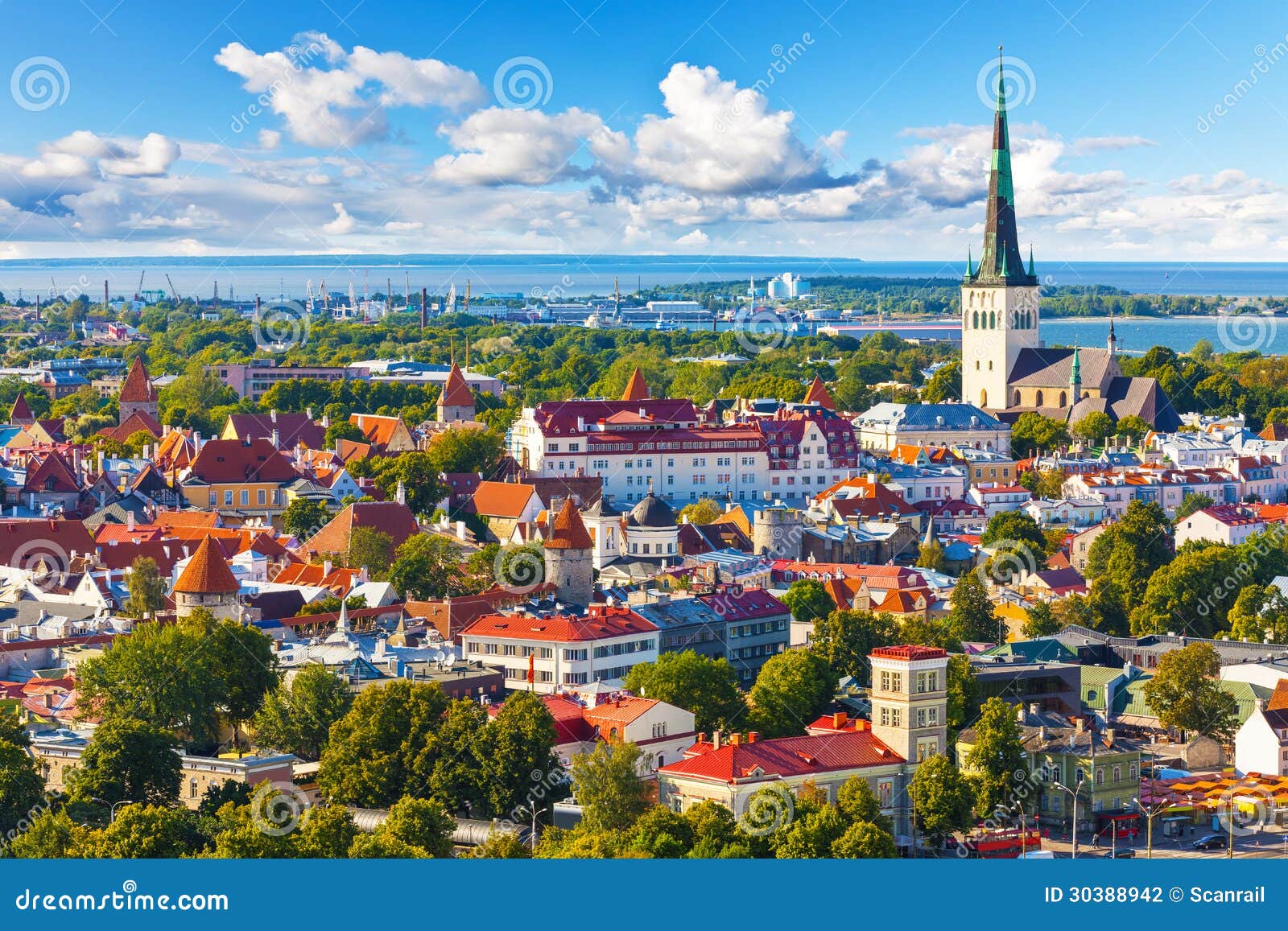 aerial panorama of tallinn, estonia