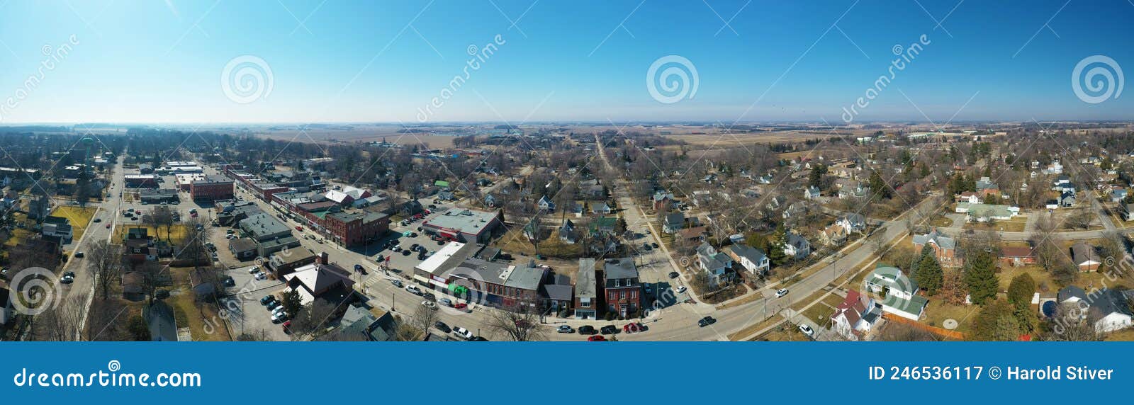 Aerial Panorama View of Ridgetown, Ontario, Canada Stock Image Image