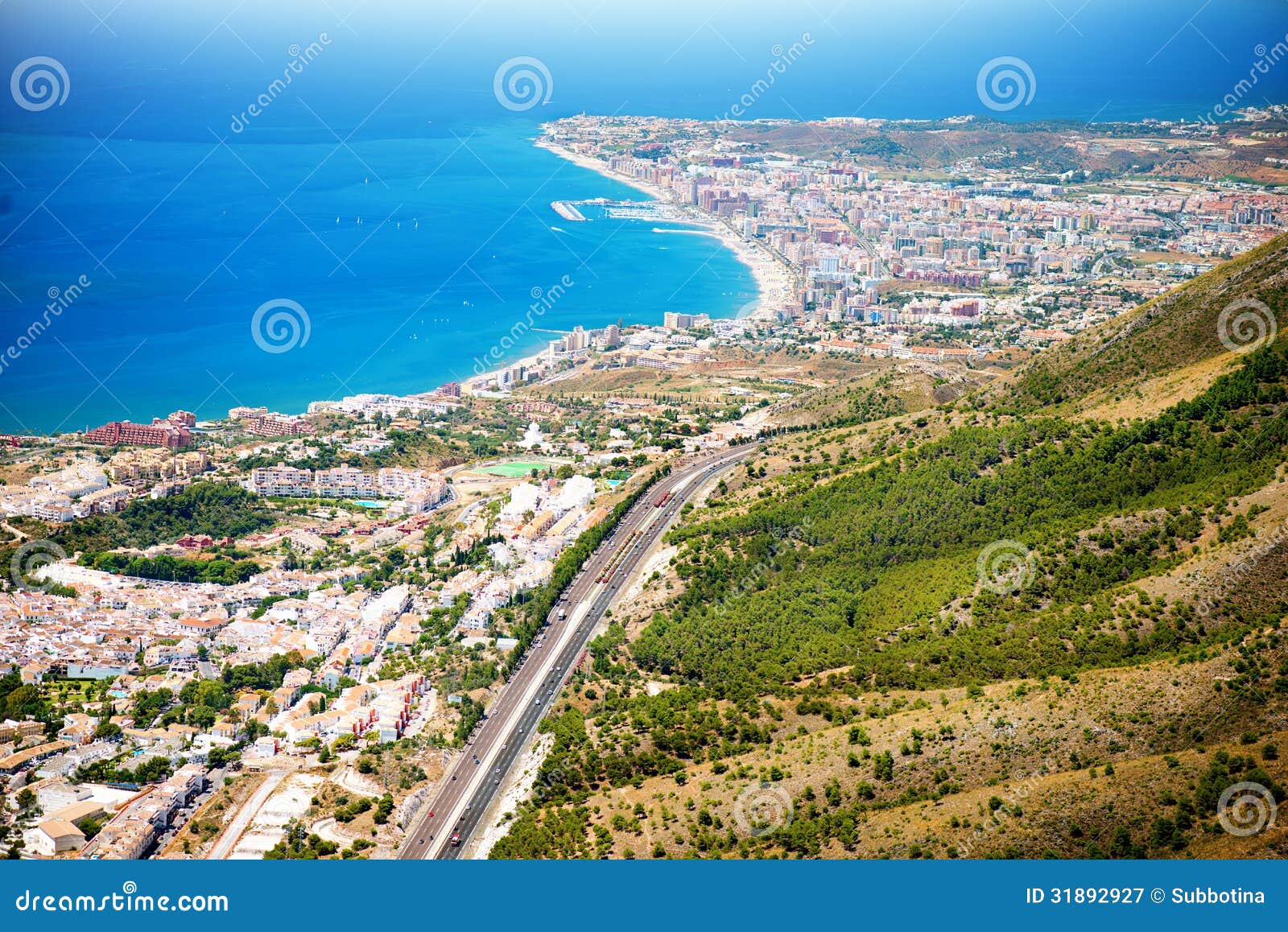 aerial panoramic view of costa del sol