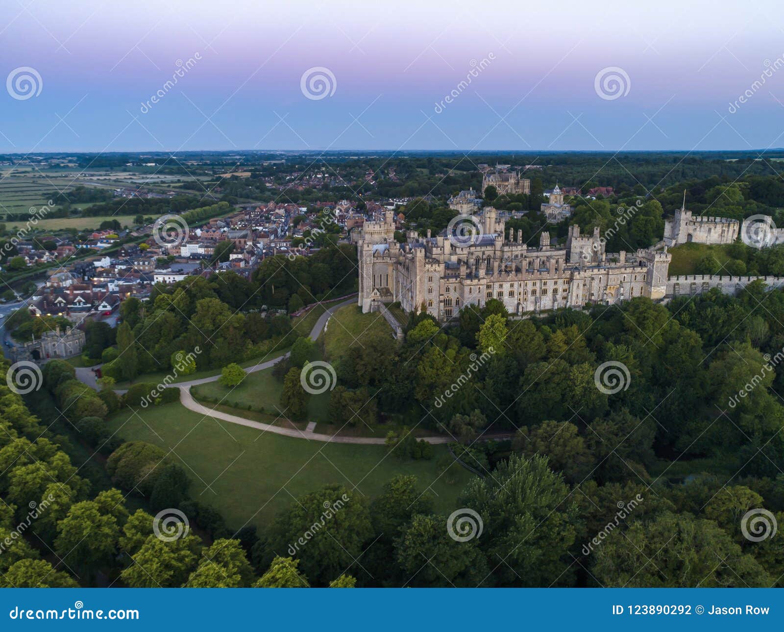 Aerial Photo of Arundel Castle and Town Stock Photo - Image of england ...