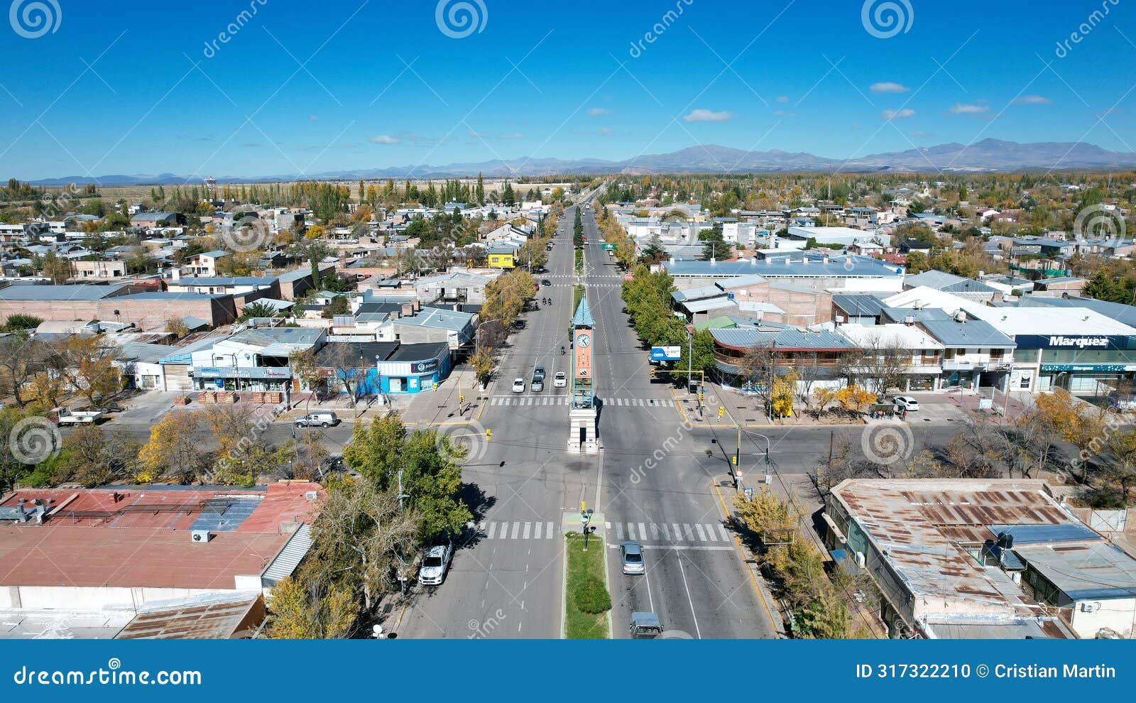 aerial photo of the city of malargÃ¼e, mendoza, argentina